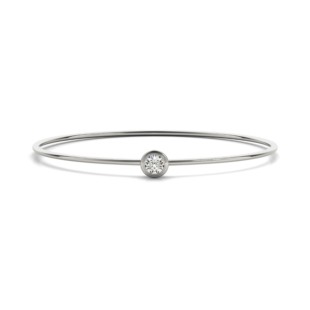 Solitaire Diamond Bezel Set Bangle