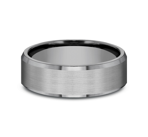 Slate Satin Beveled Comfort-Fit Band (7mm)
