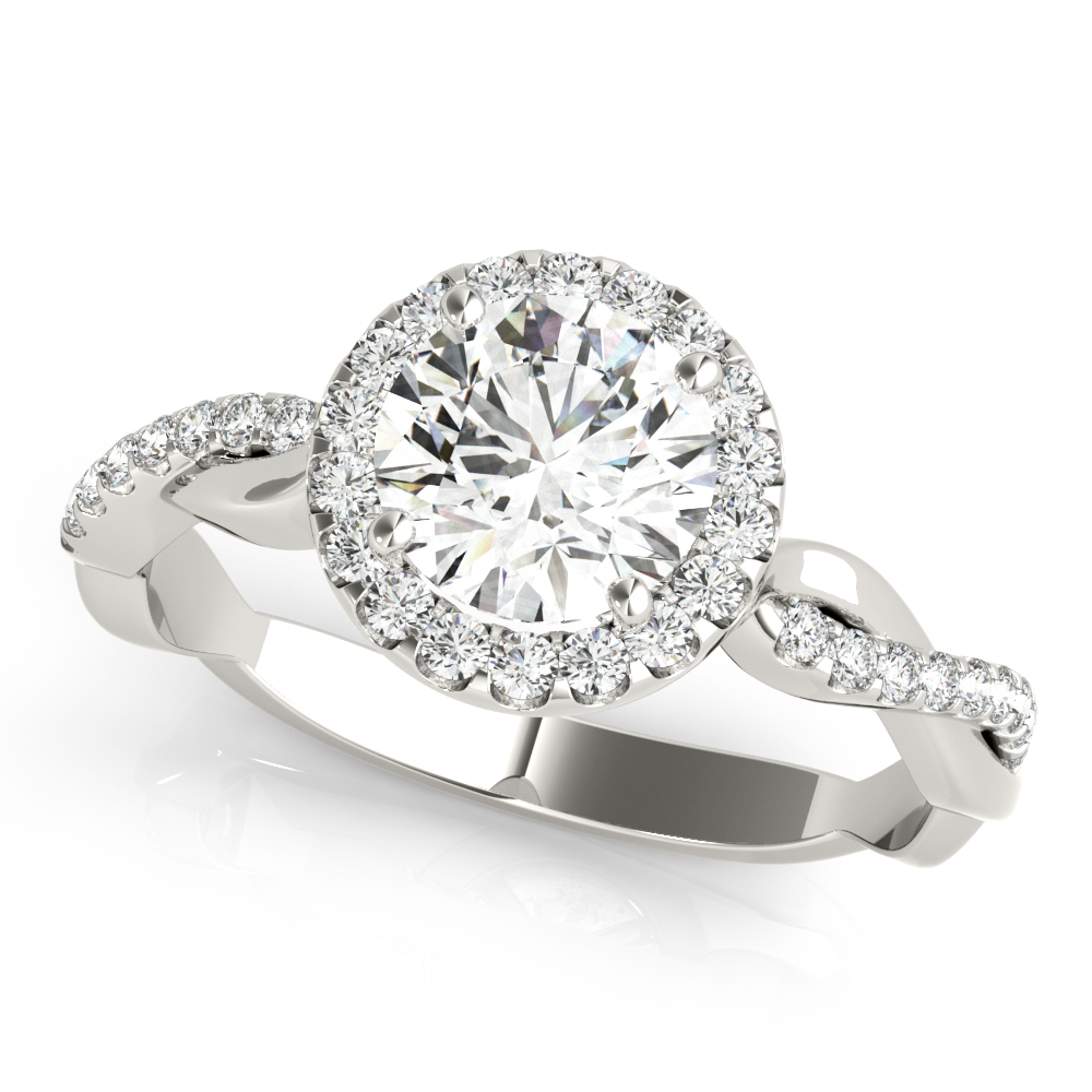Charlotte Halo Engagement Ring With Diamond Twist