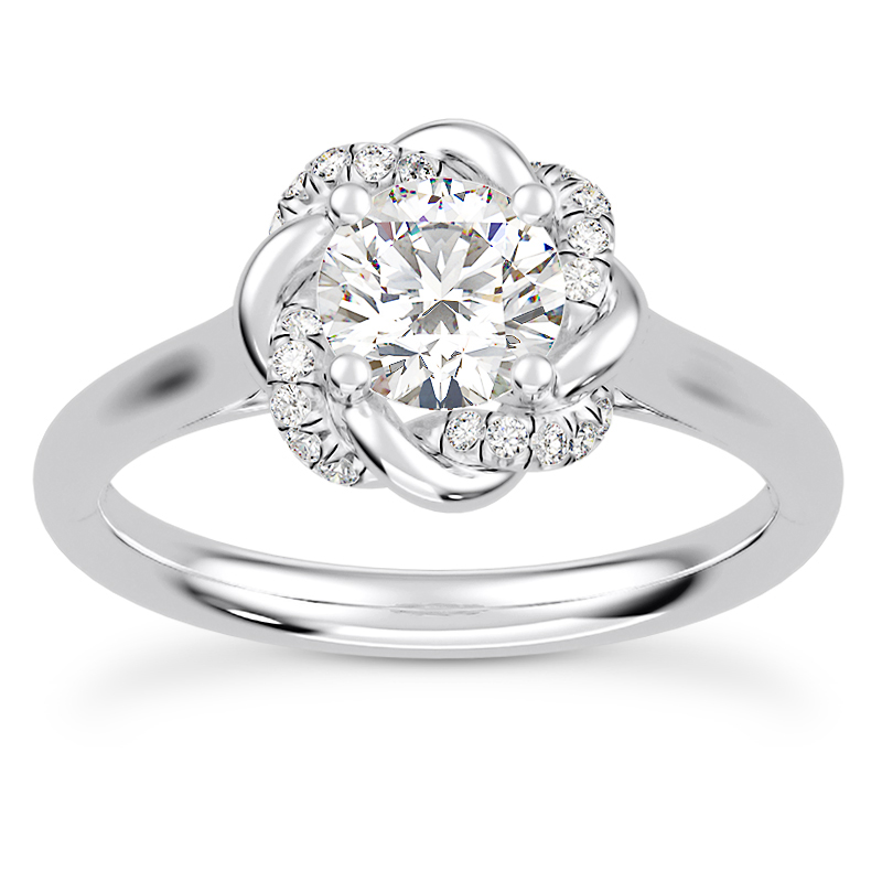 Infinity Love Pave Halo Engagement Ring