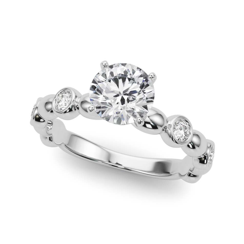 Larimarni Prong Set Diamond Station Engagement Ring