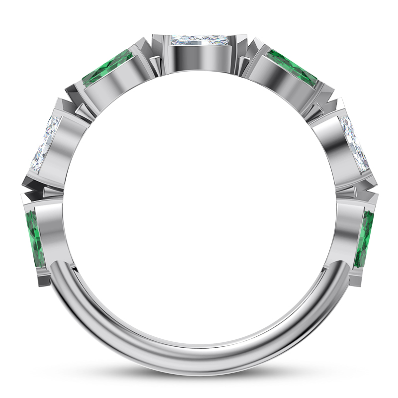Clora Emerald And Diamond Band