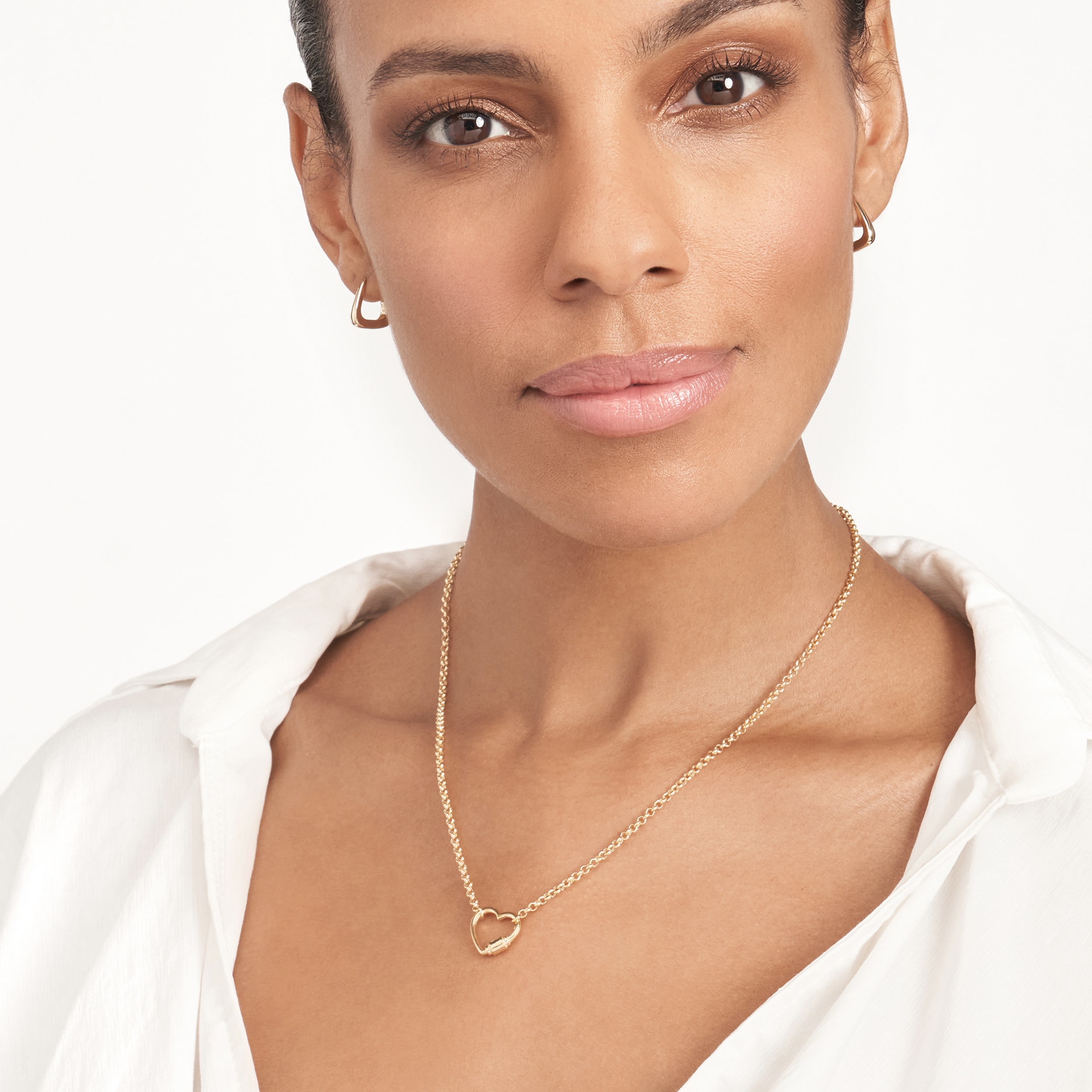 Carabiner Heart Gold Necklace