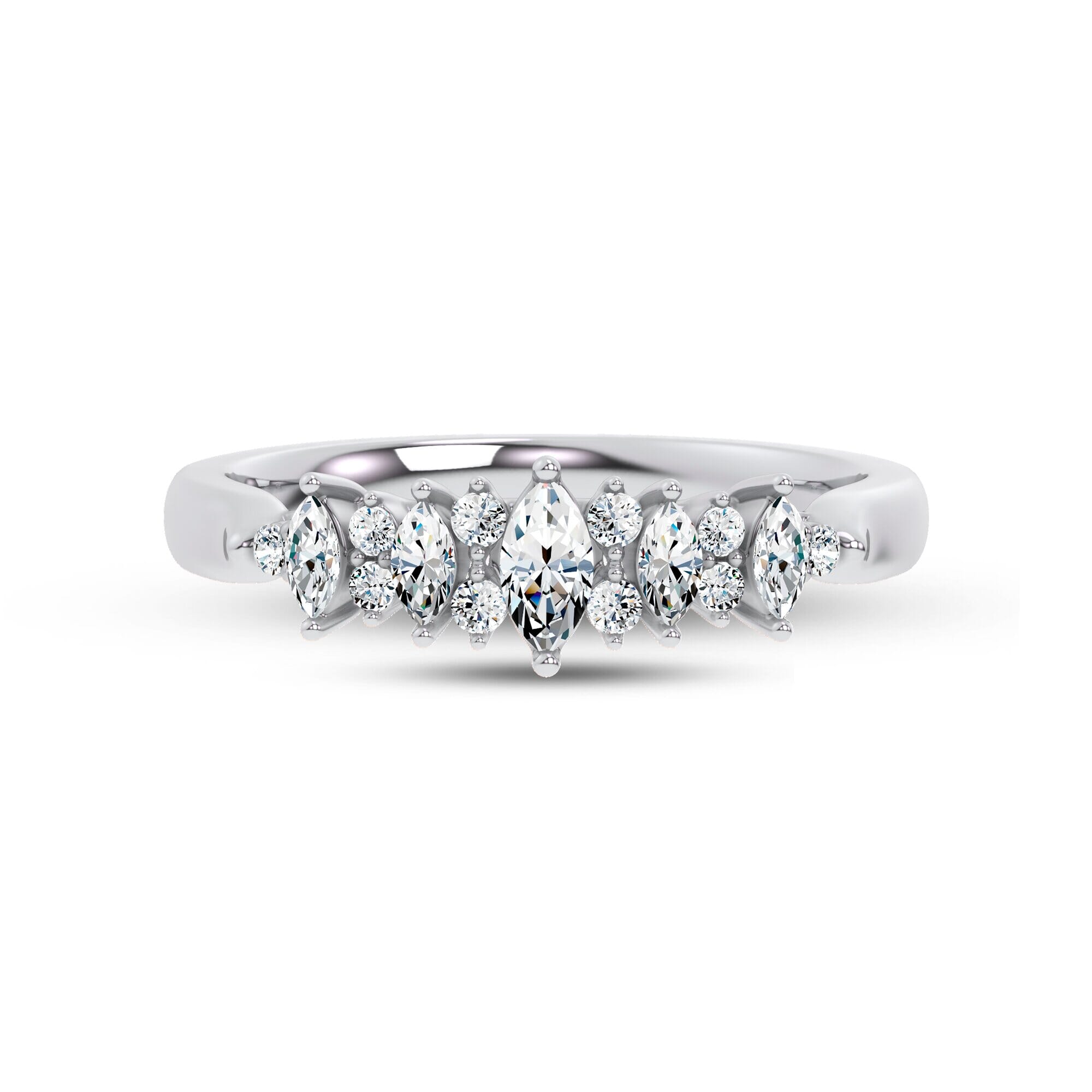 Almita Marquise And Round Diamond Band
