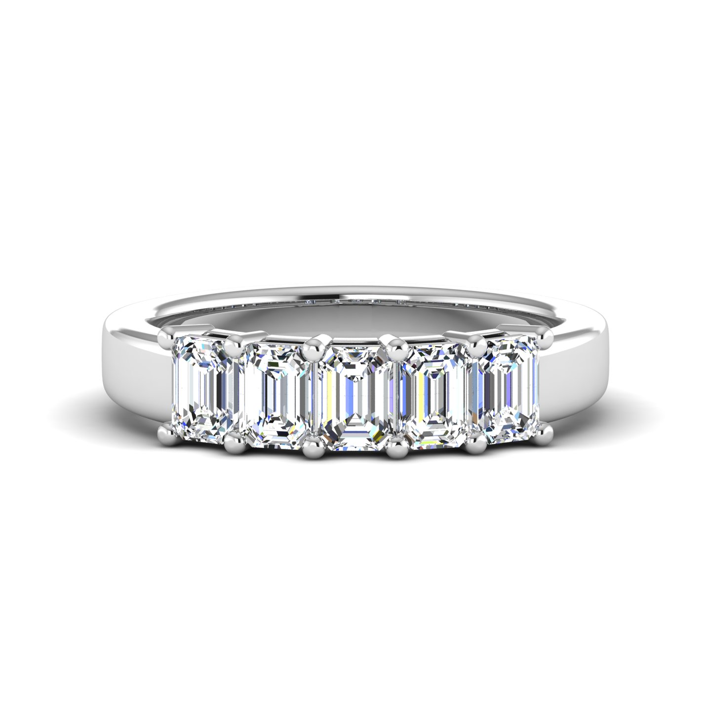 Macie 5 Stone Shared Prong Anniversary Band