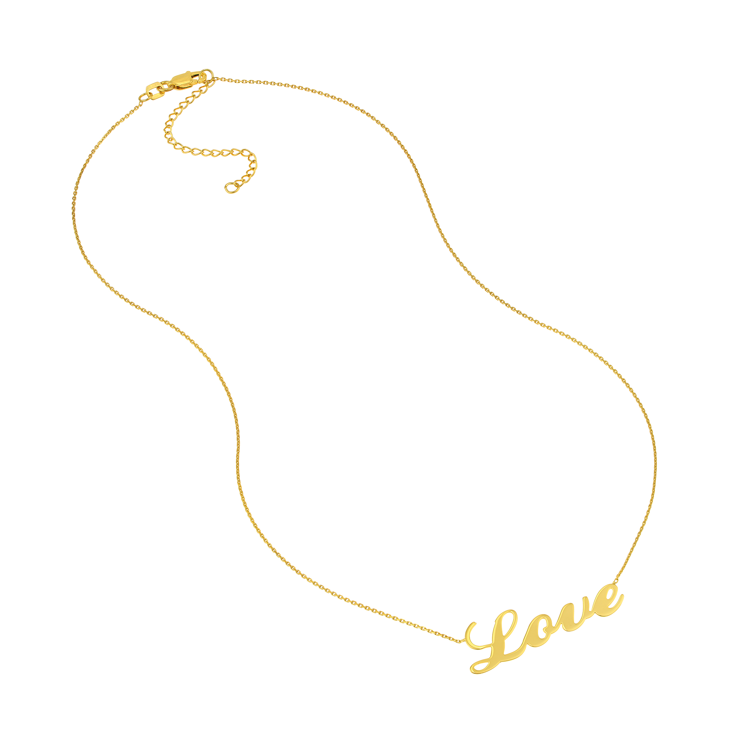 Love Script Gold Necklace
