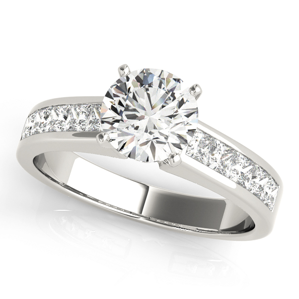 Asta Channel Diamond Engagement Ring With Princess Cuts