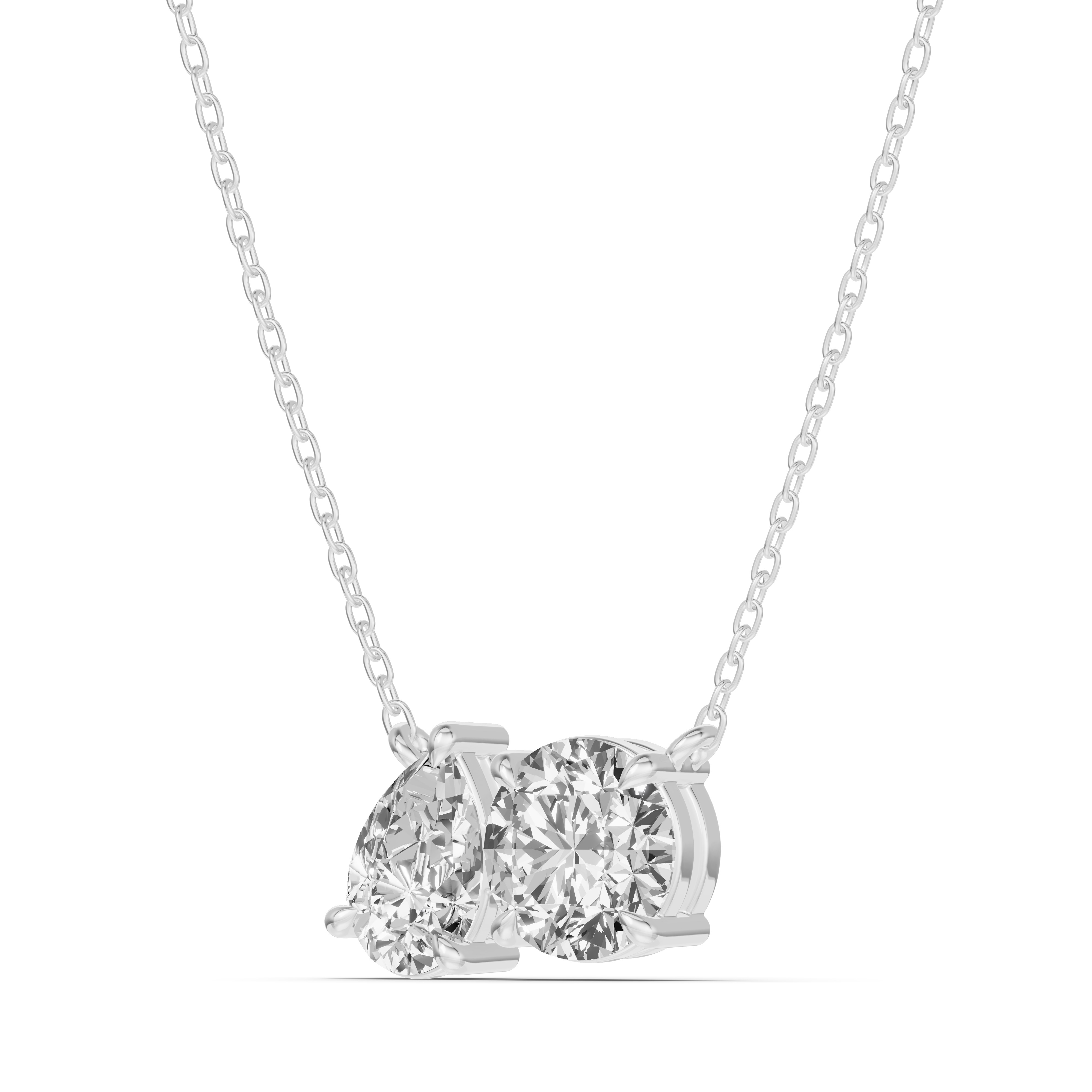 Toi et Moi Pear and Round Lab Diamond Necklace (1.50 ct. tw.)
