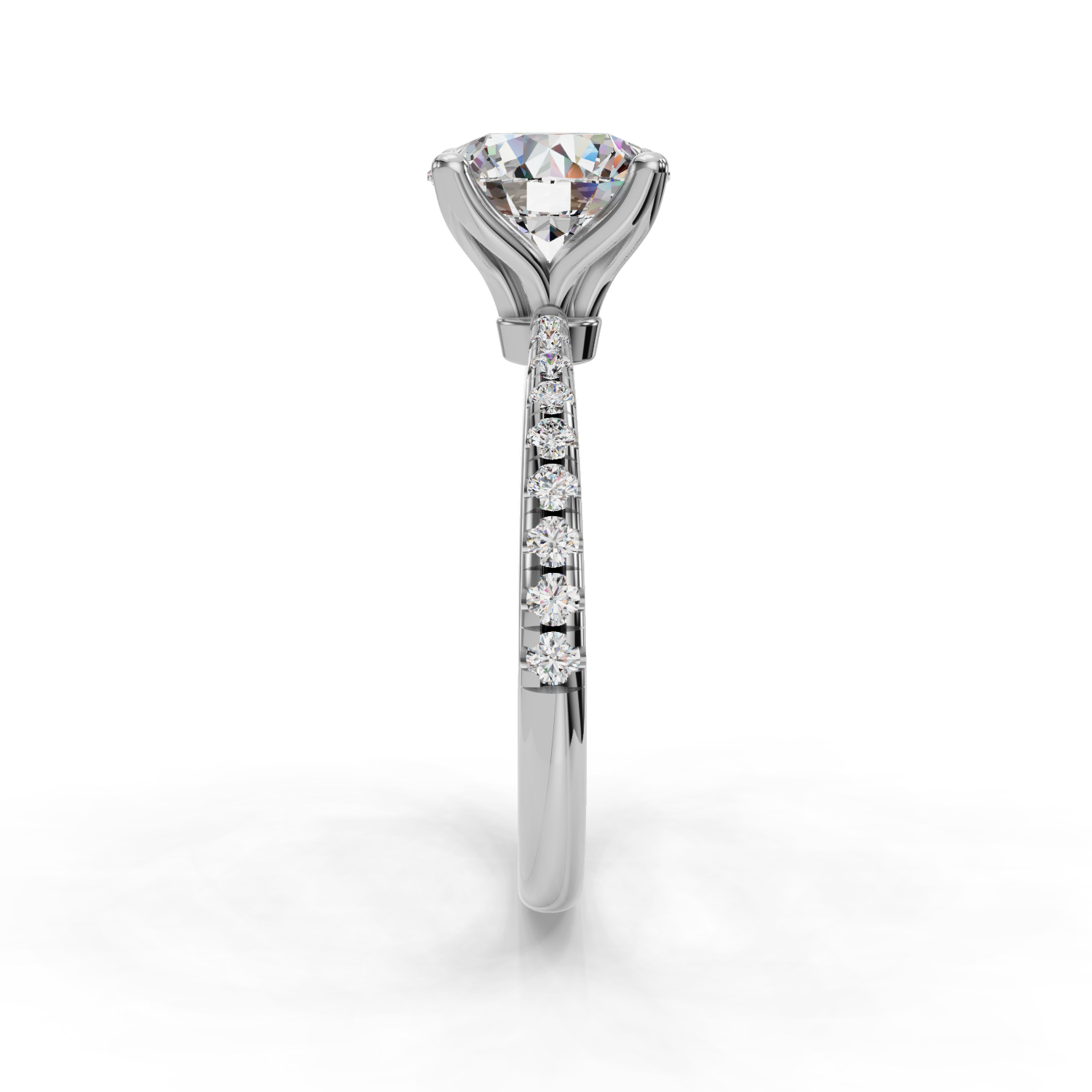 Emelia Pinched Pave Engagement Ring