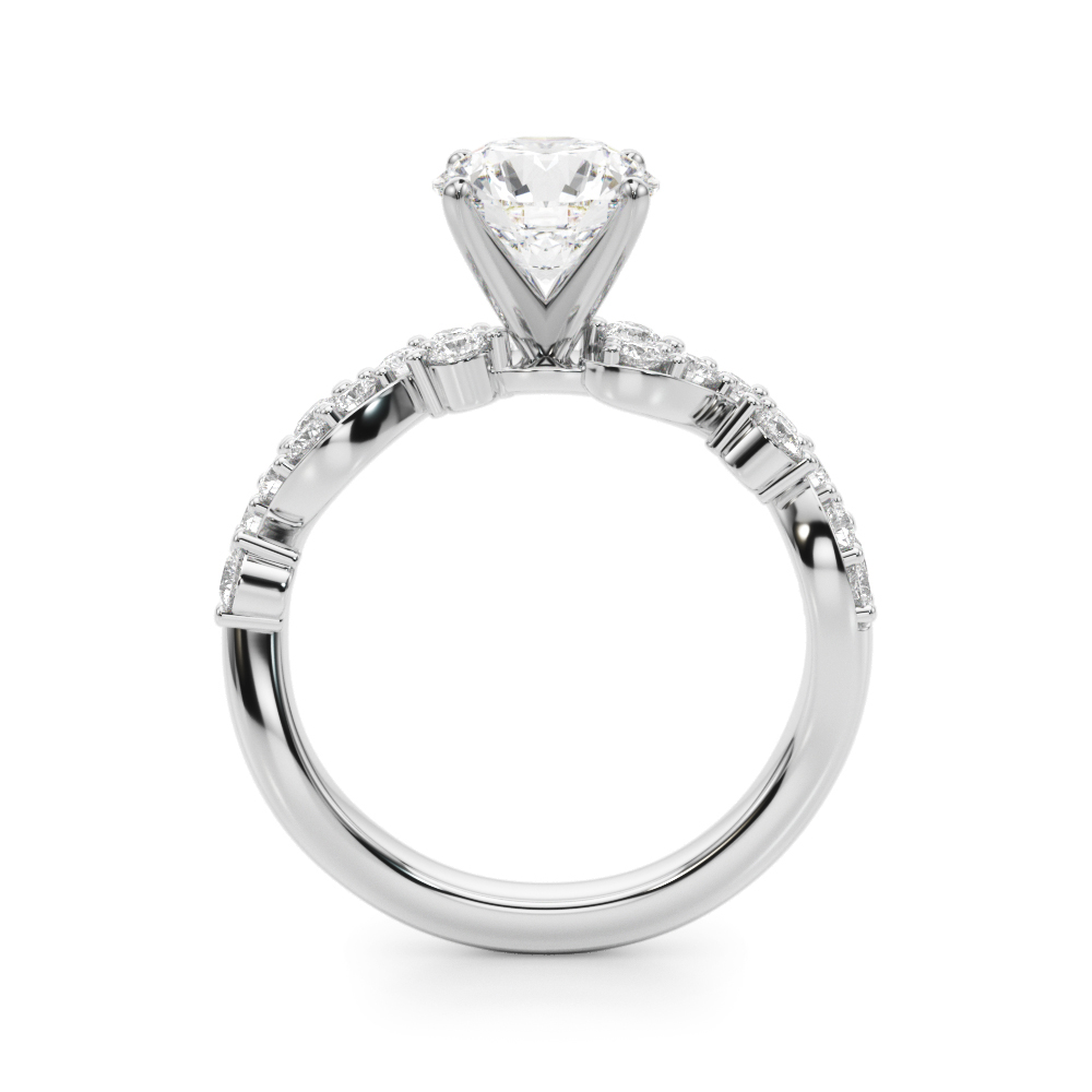 Geraldine Curved Pave Engagement Ring