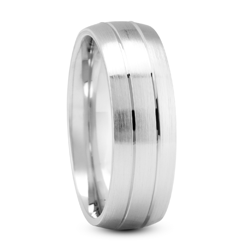 Fanny Grooved Band With Satin Finish (7mm)
