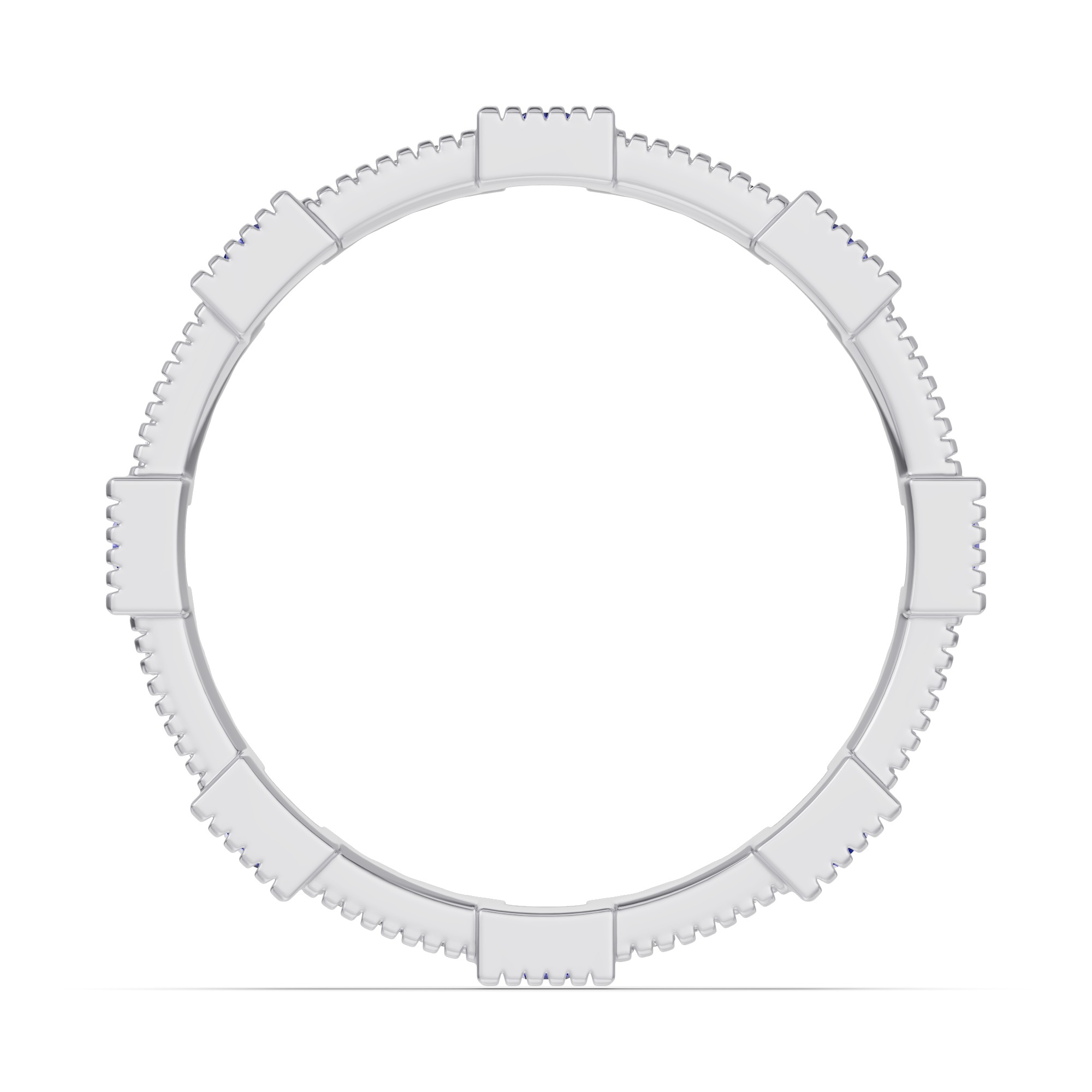 Sapphire and Diamond Milgrain Eternity Band