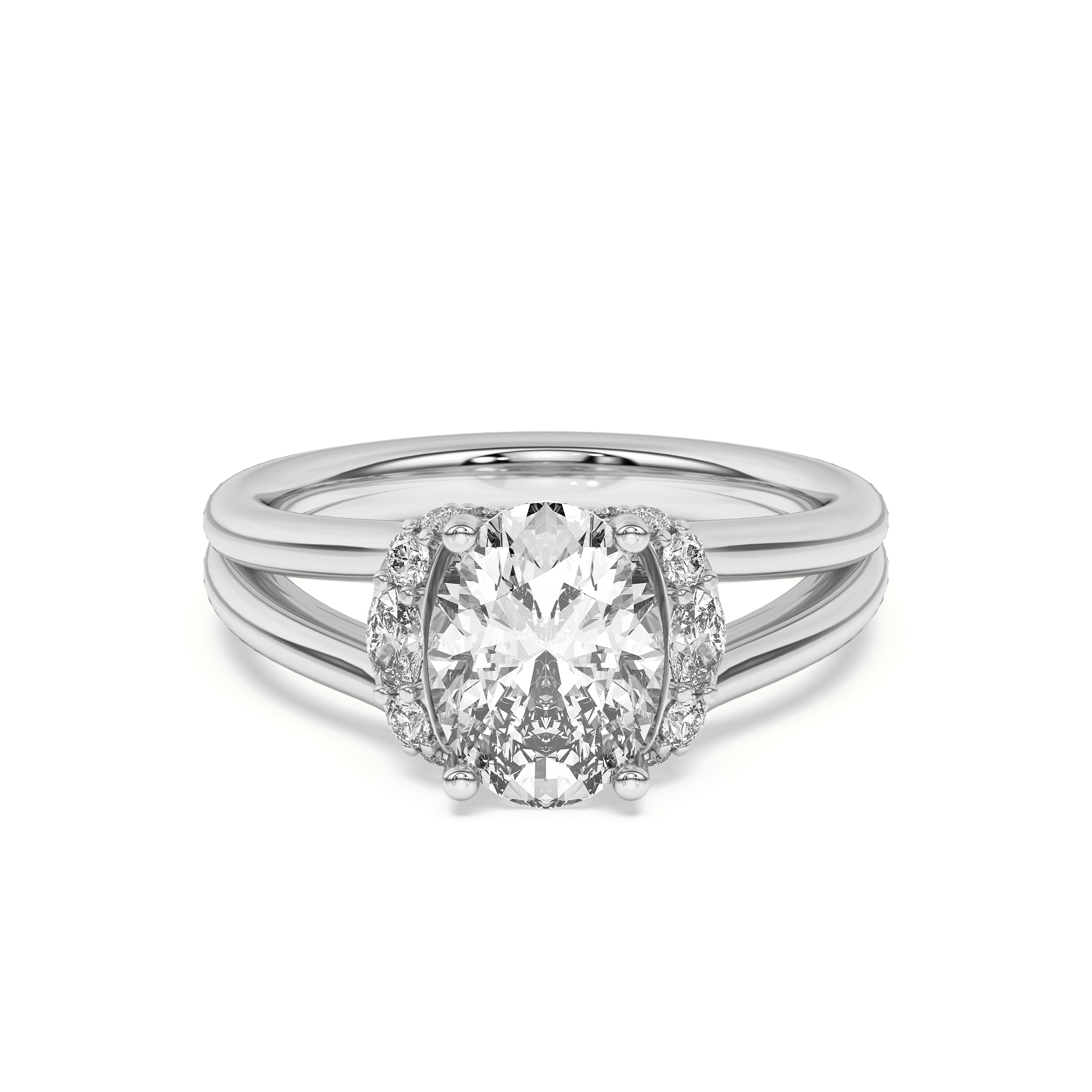 Kiana Waterfall Halo Engagement Ring