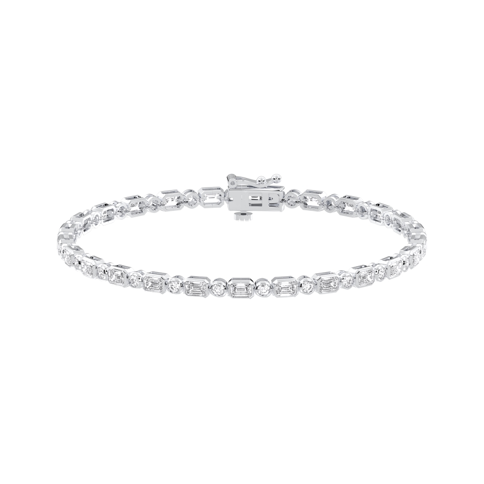 Elara Bezel-Set Diamond Tennis Bracelet