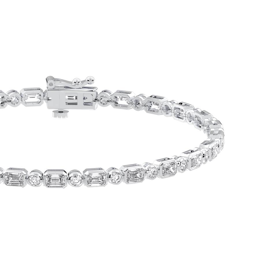 Elara Bezel-Set Diamond Tennis Bracelet