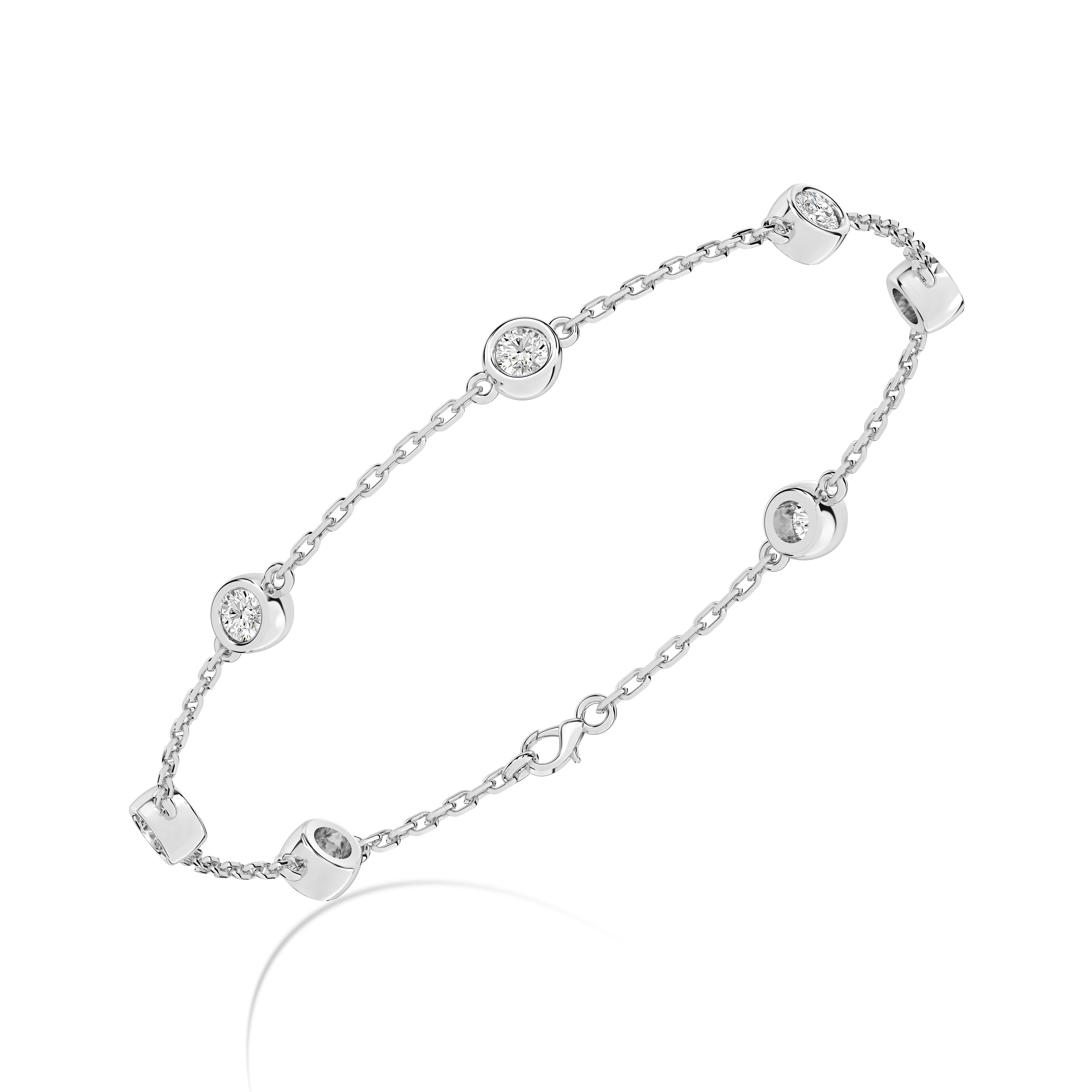 Bezel Diamond Station Bracelet