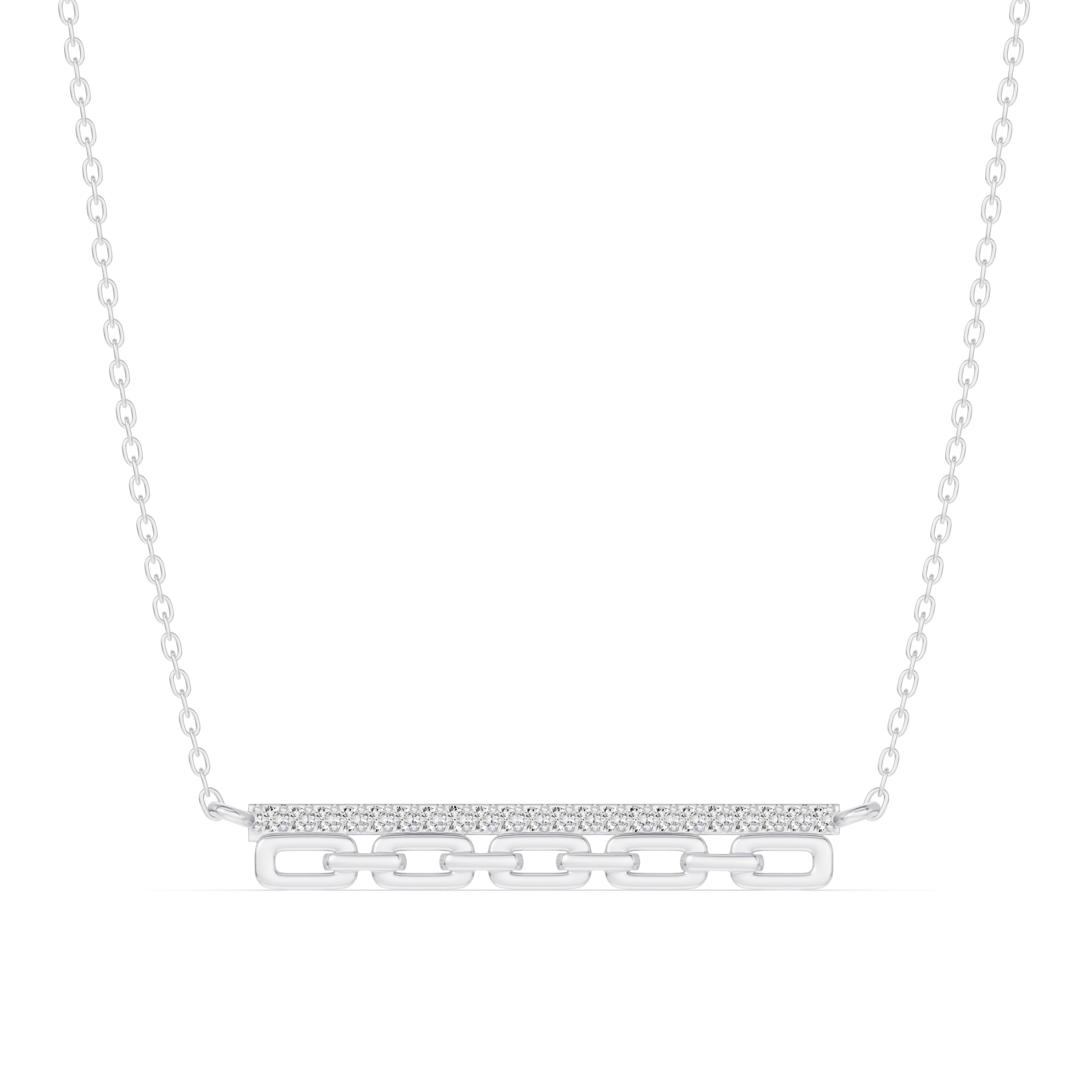 Chain Reaction Pavé Bar Necklace