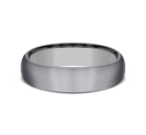Slate Satin Dome Comfort-Fit Band (6mm)