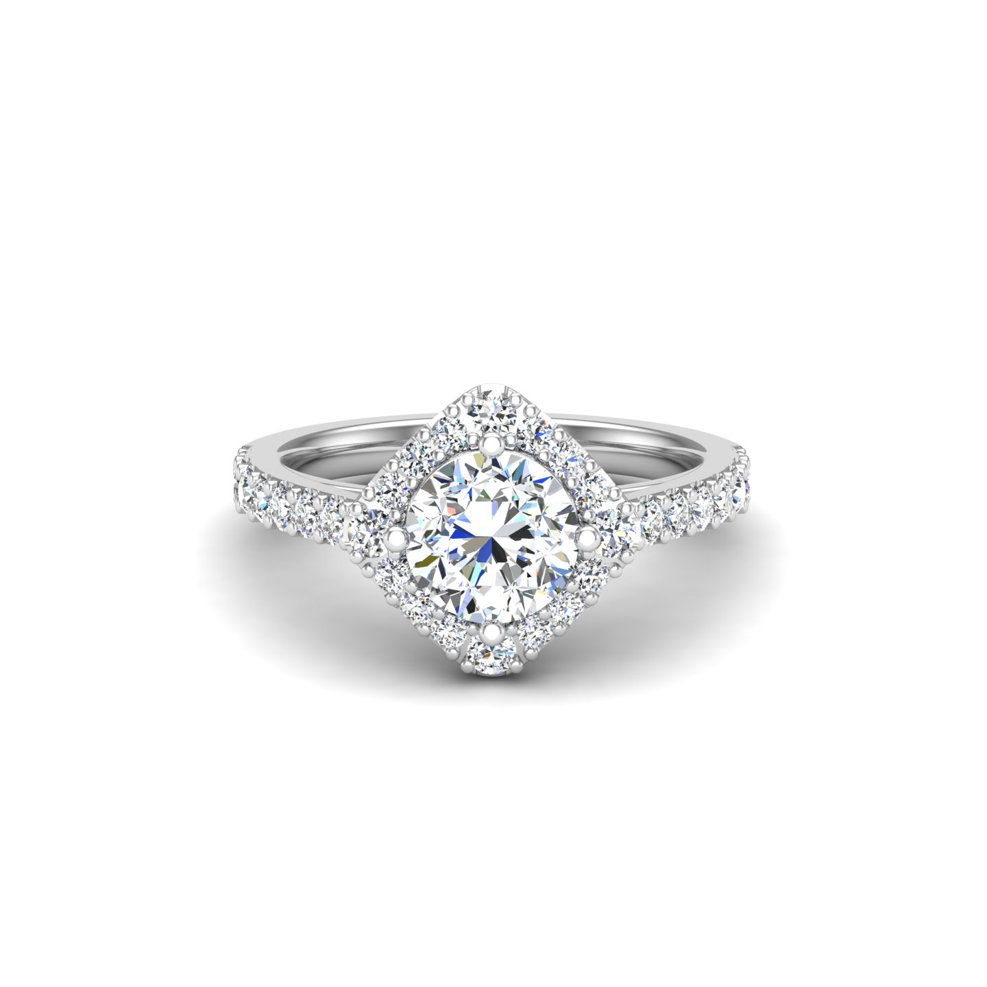 Charleigh Compass Set Halo Engagement Ring