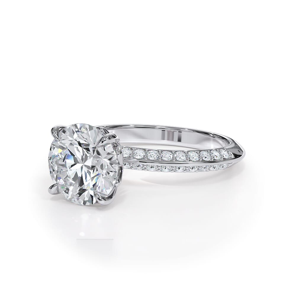 Bellora Knife-Edge Pave Engagement Ring