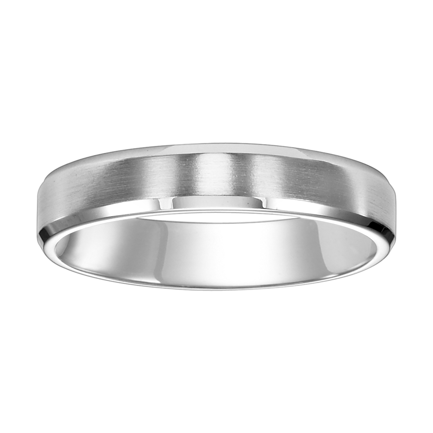 Flat Bevel Edge Carved Wedding Band (4mm)