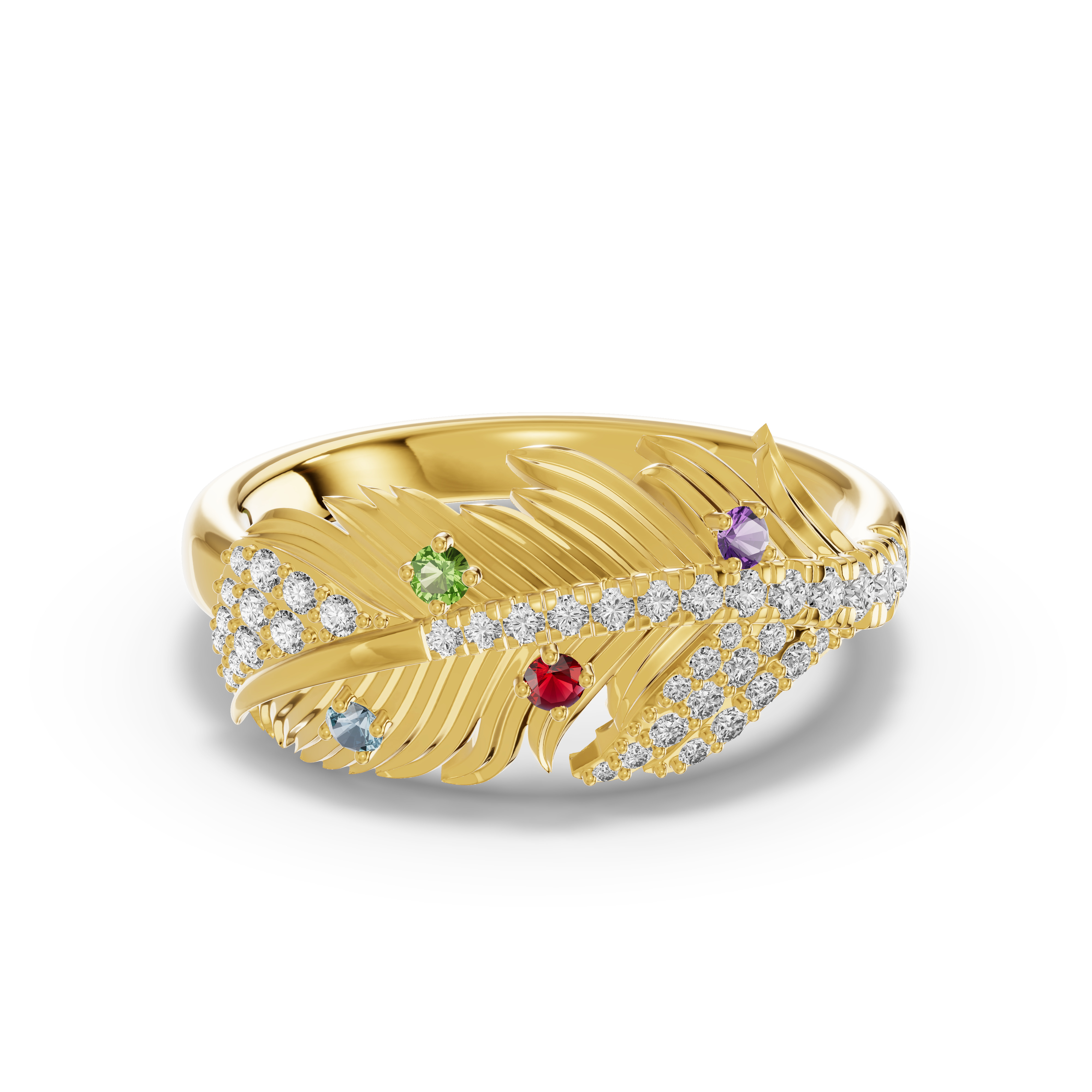 Feather Soar Diamond and Gemstone Ring