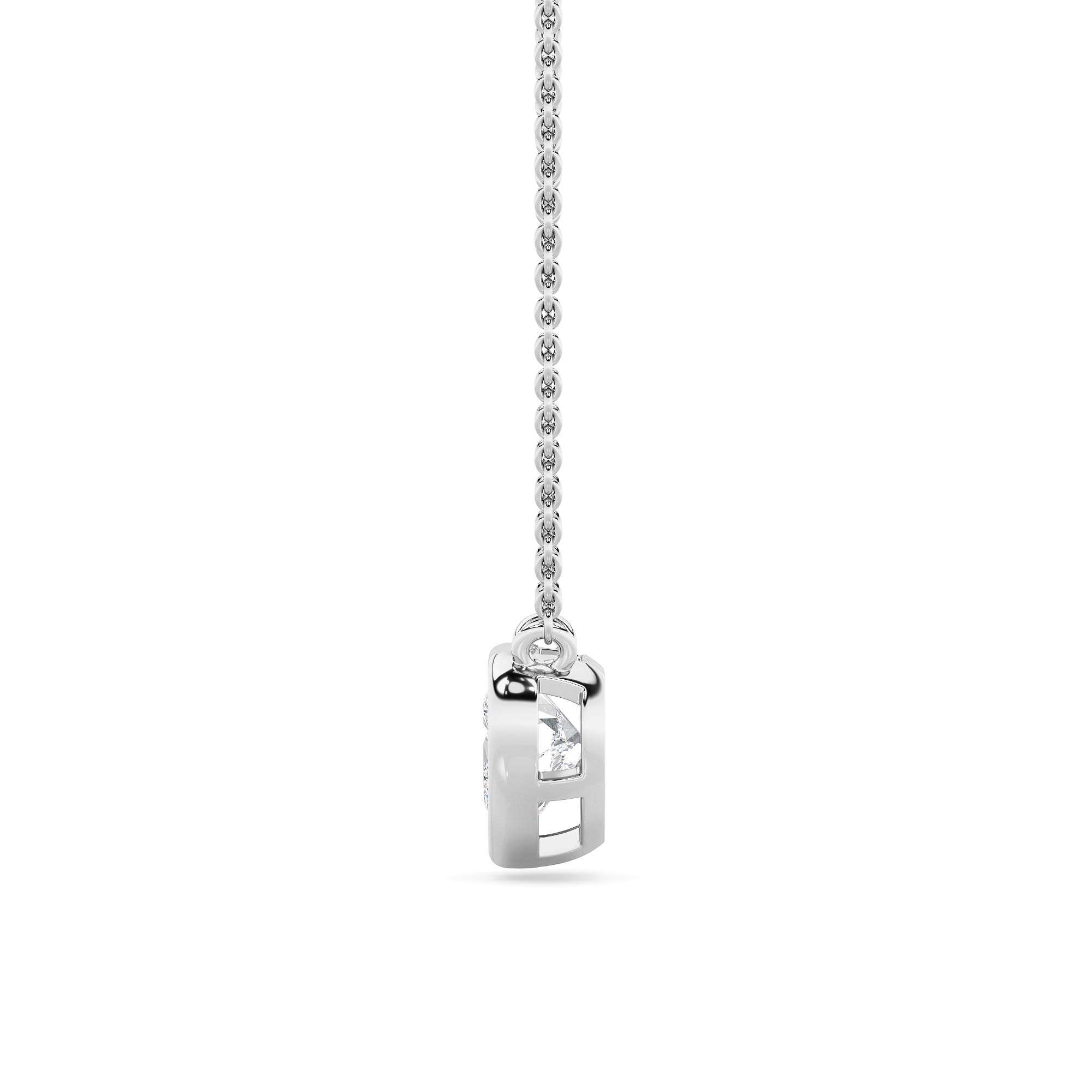 Bezel Heart Lab Diamond Necklace