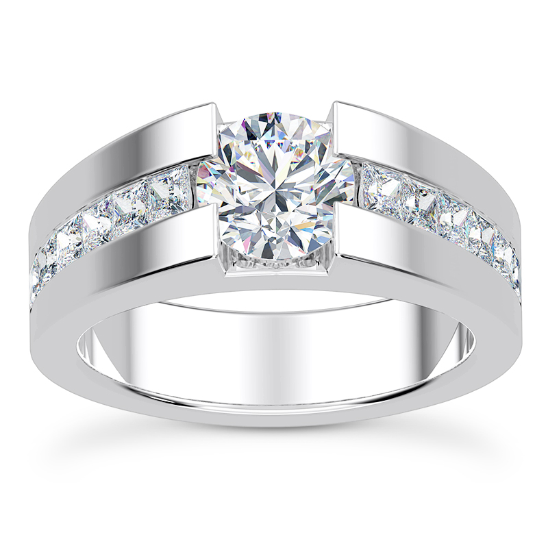 York Princess Channel Set Engagement Ring