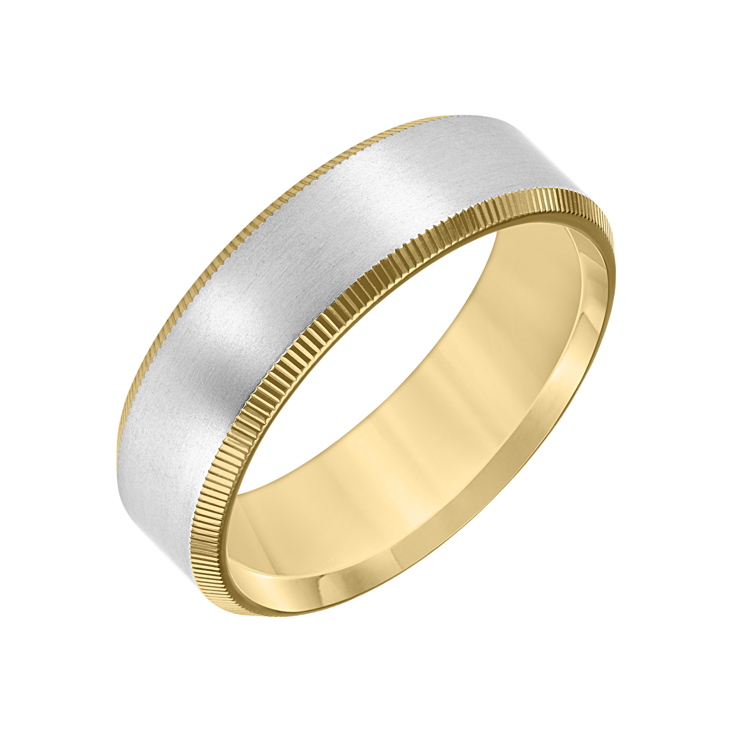 Two-Tone Brushed Finish With Polished Coin Edge Band (7mm)