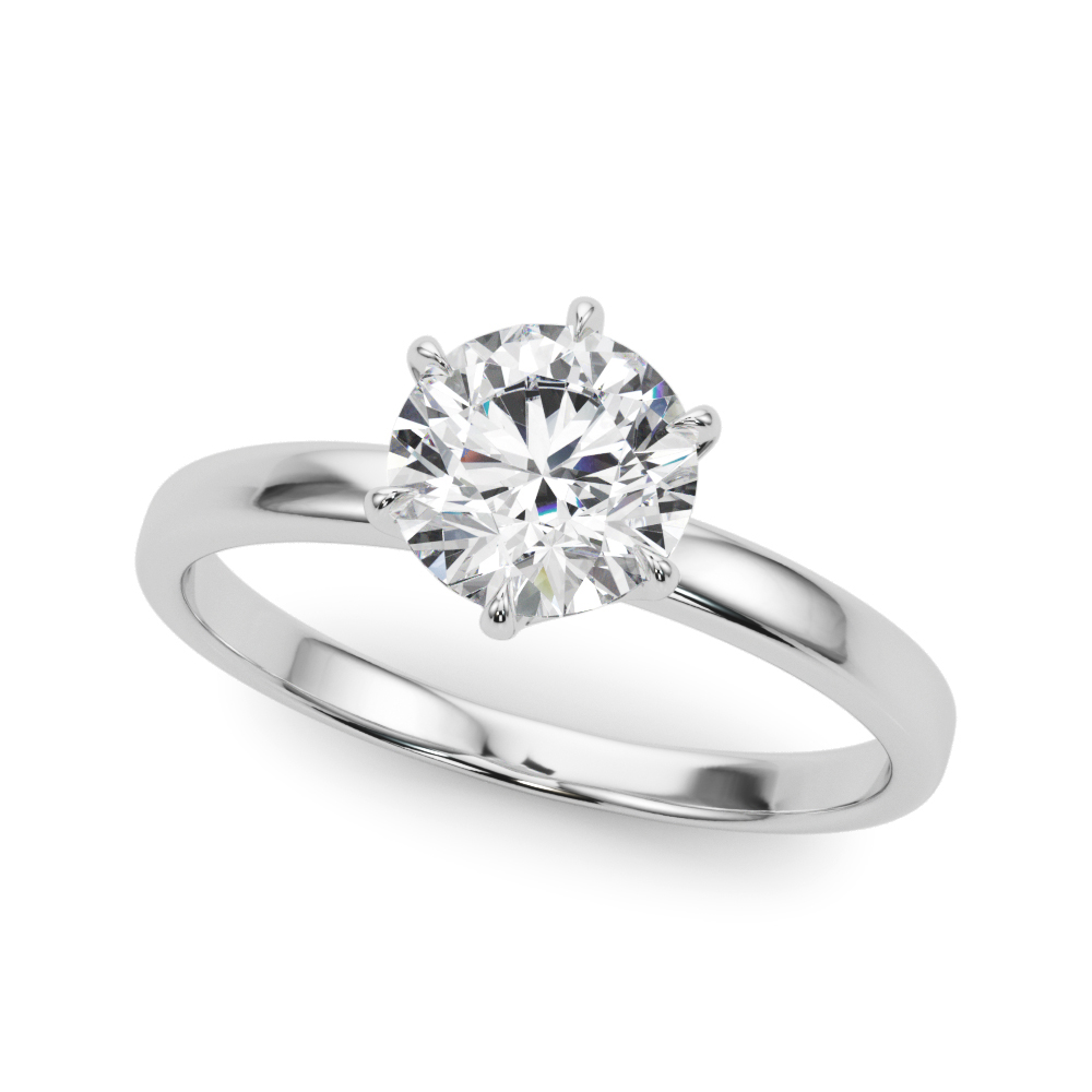 Garnet Solitaire 6 Prong Engagement Ring
