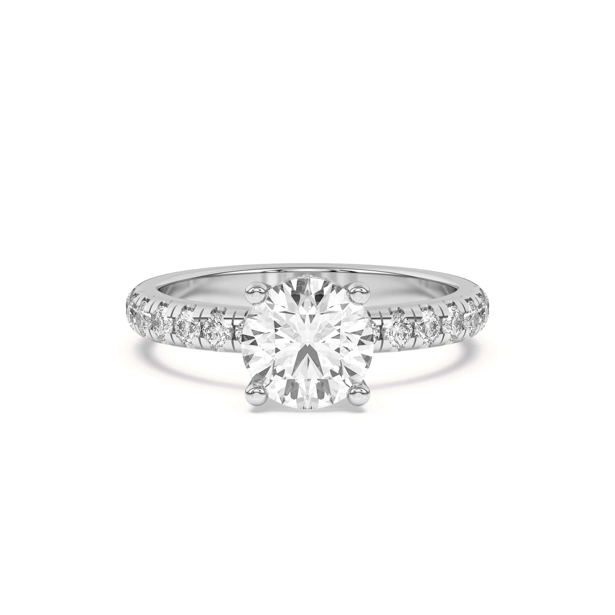 Marie Majestic Hidden Halo Lab Pave Engagement Ring