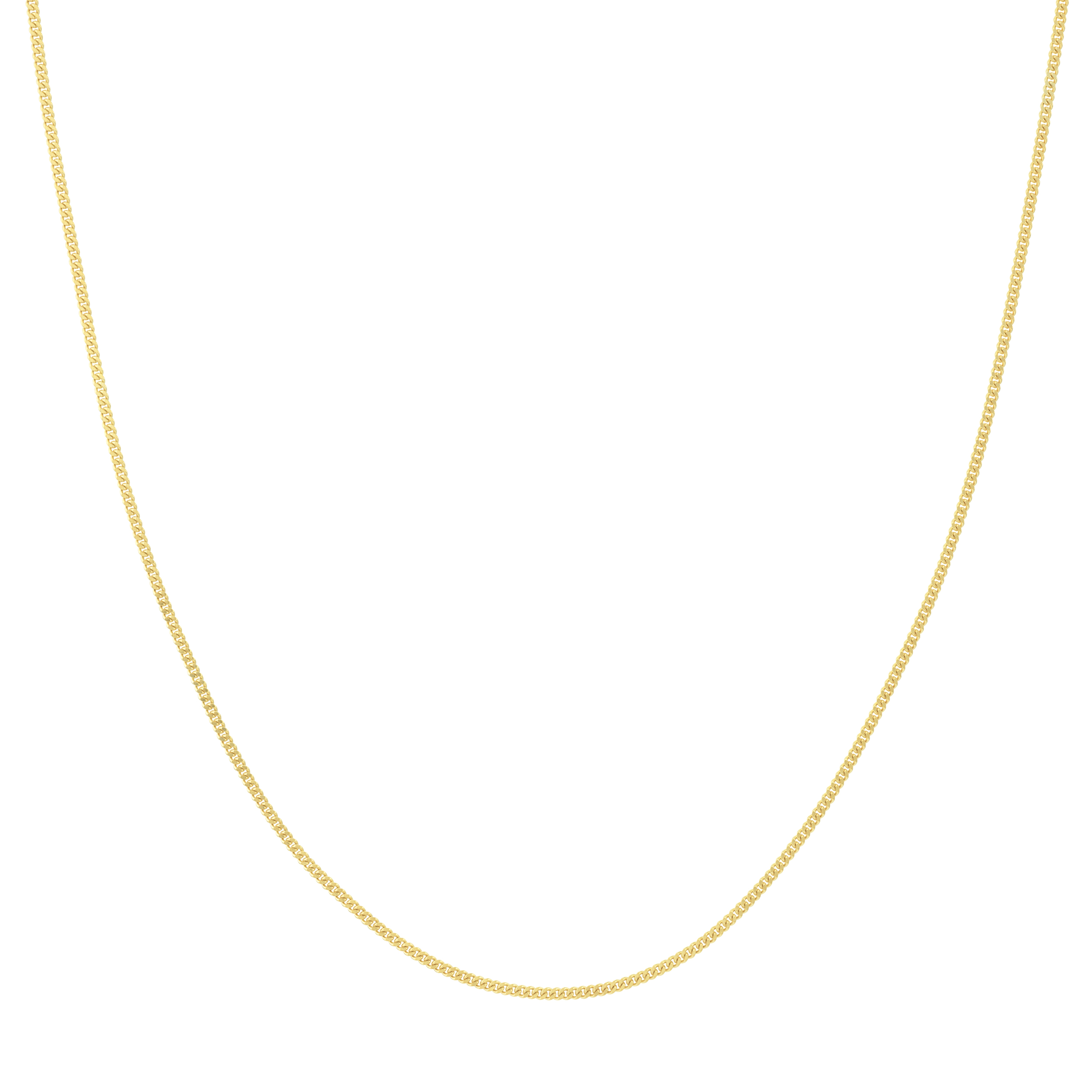 Curb Chain Gold Necklace (1.4mm, 18 inches)