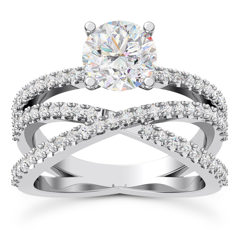 Azra Pave Crossover Engagement Ring