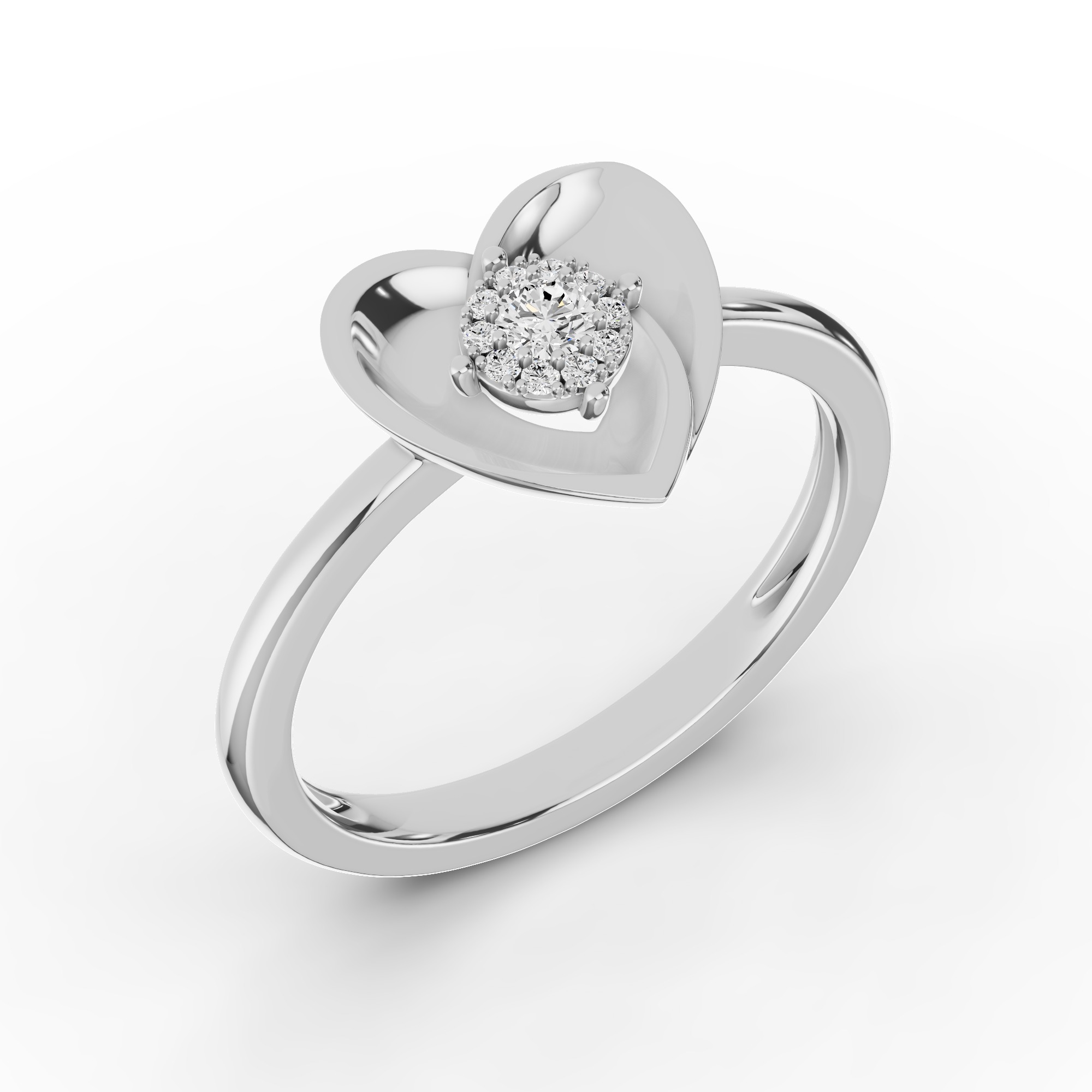 Spira Pave Halo Heart Ring