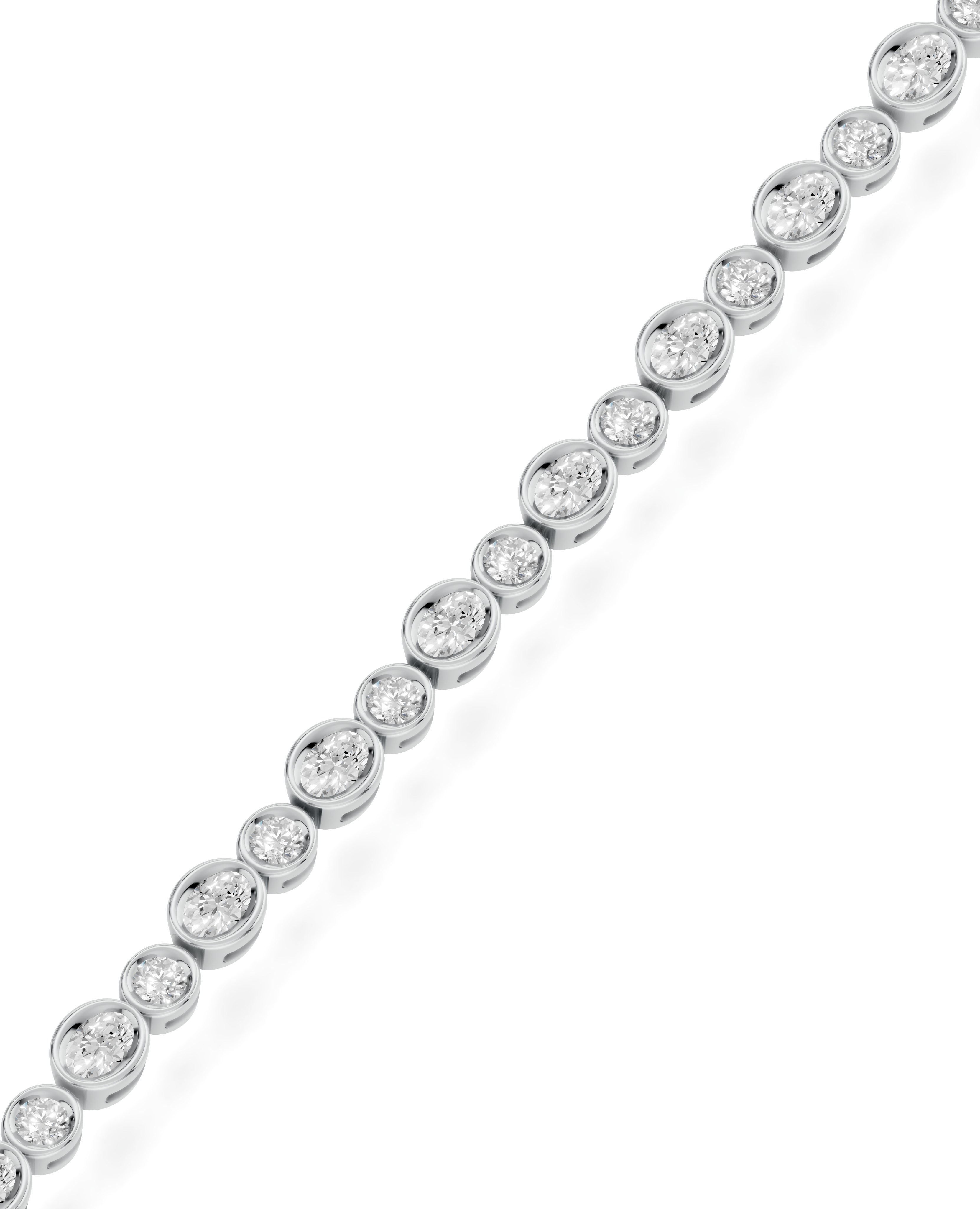 Dimensional Frame Diamond Tennis Bracelet