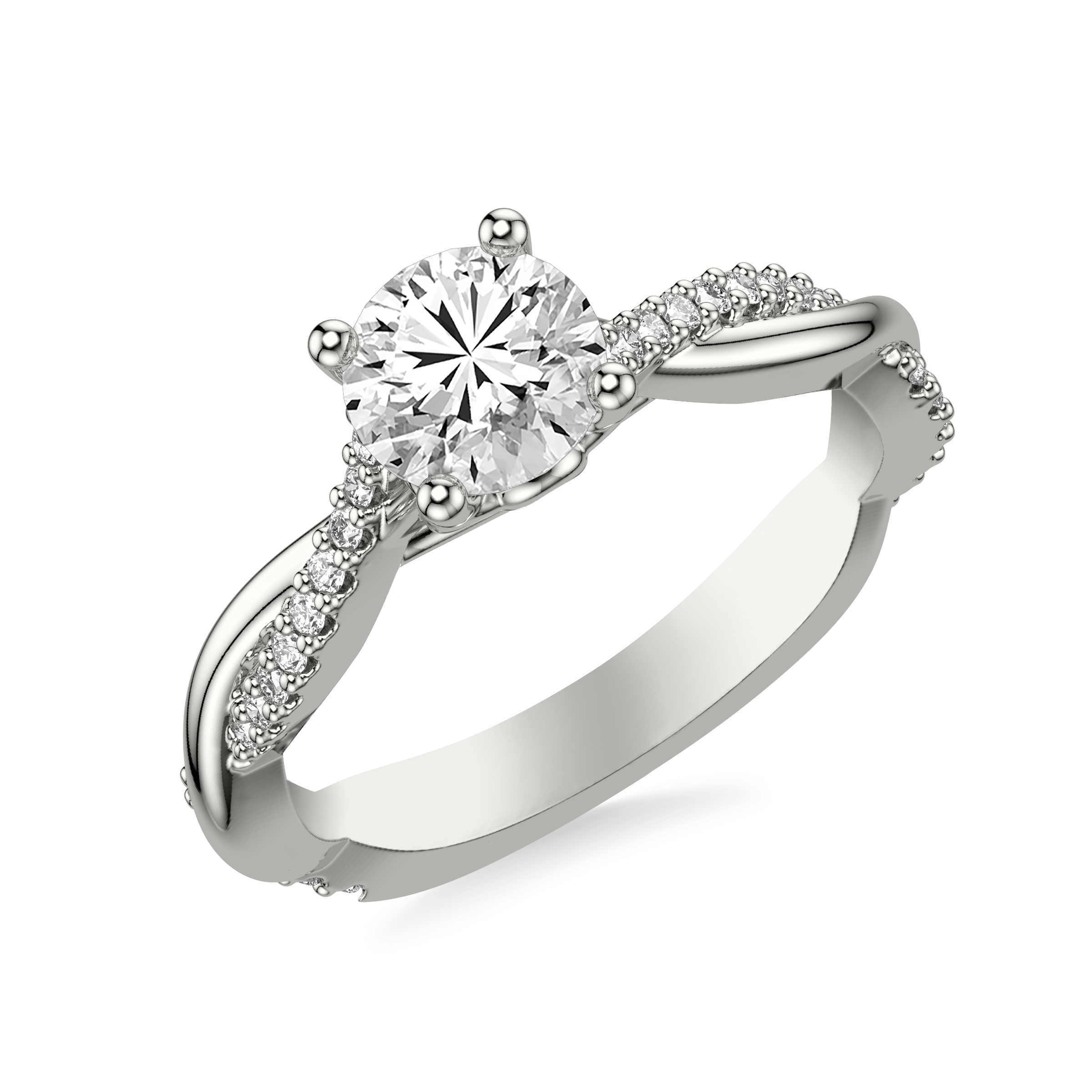 Linda Twisted Pave Engagement Ring