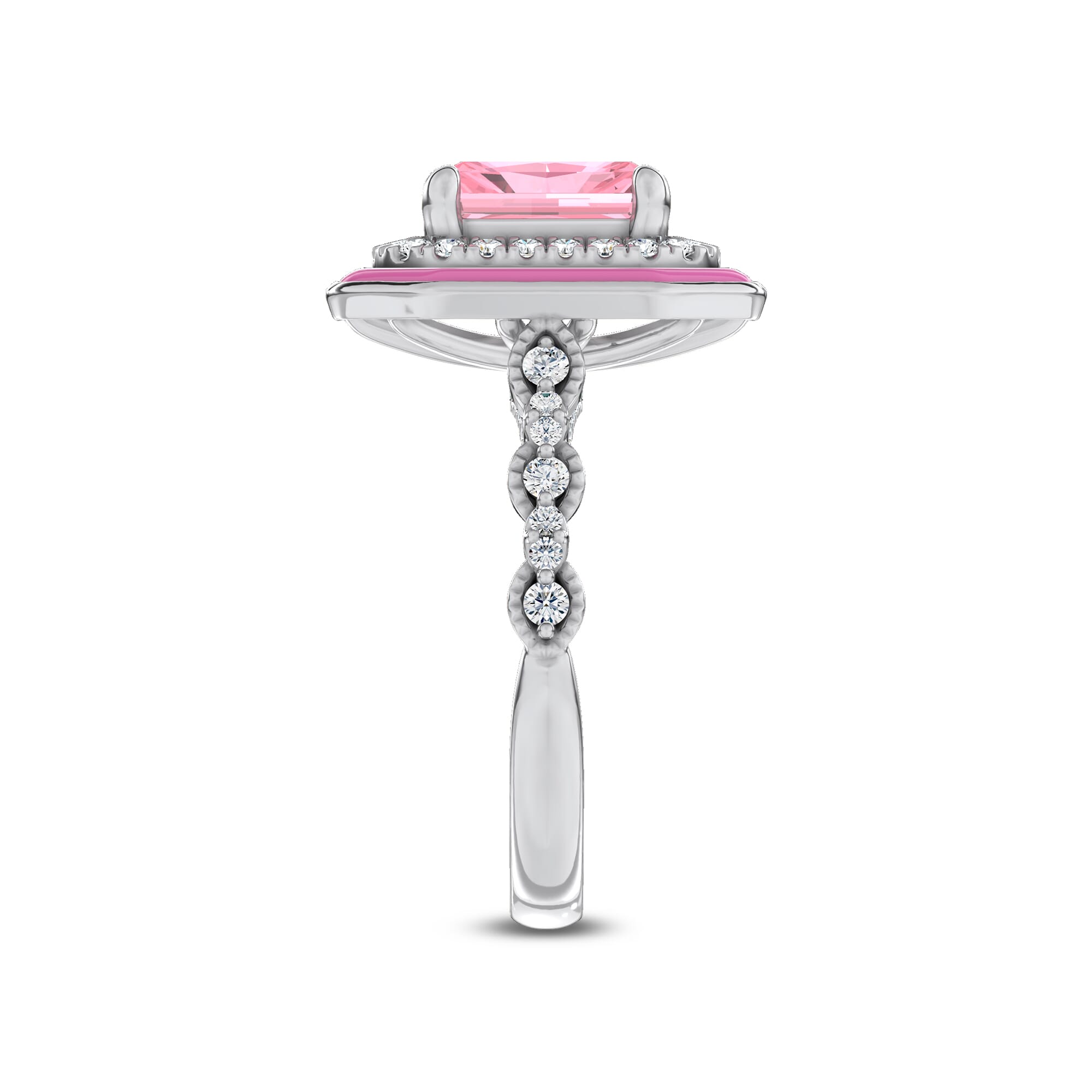 Rosave Pink Lab Diamond Icon Ring by Christian Siriano
