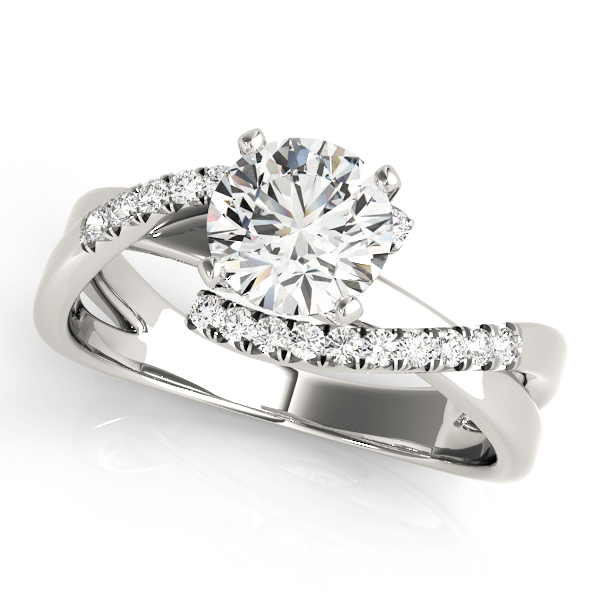 Evora Pave Diamond Bypass Engagement Ring