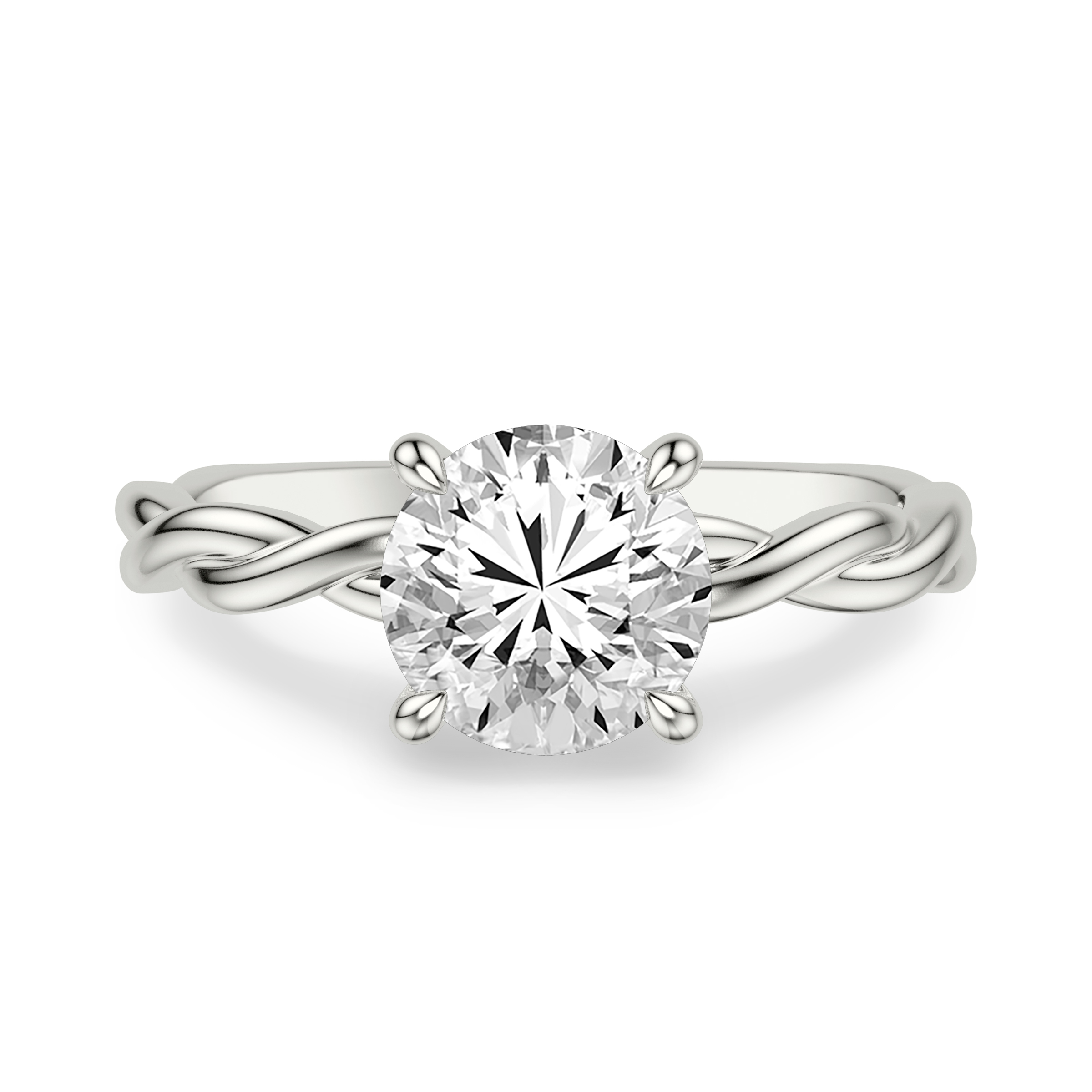 Whitely Twist Hidden Halo Engagement Ring