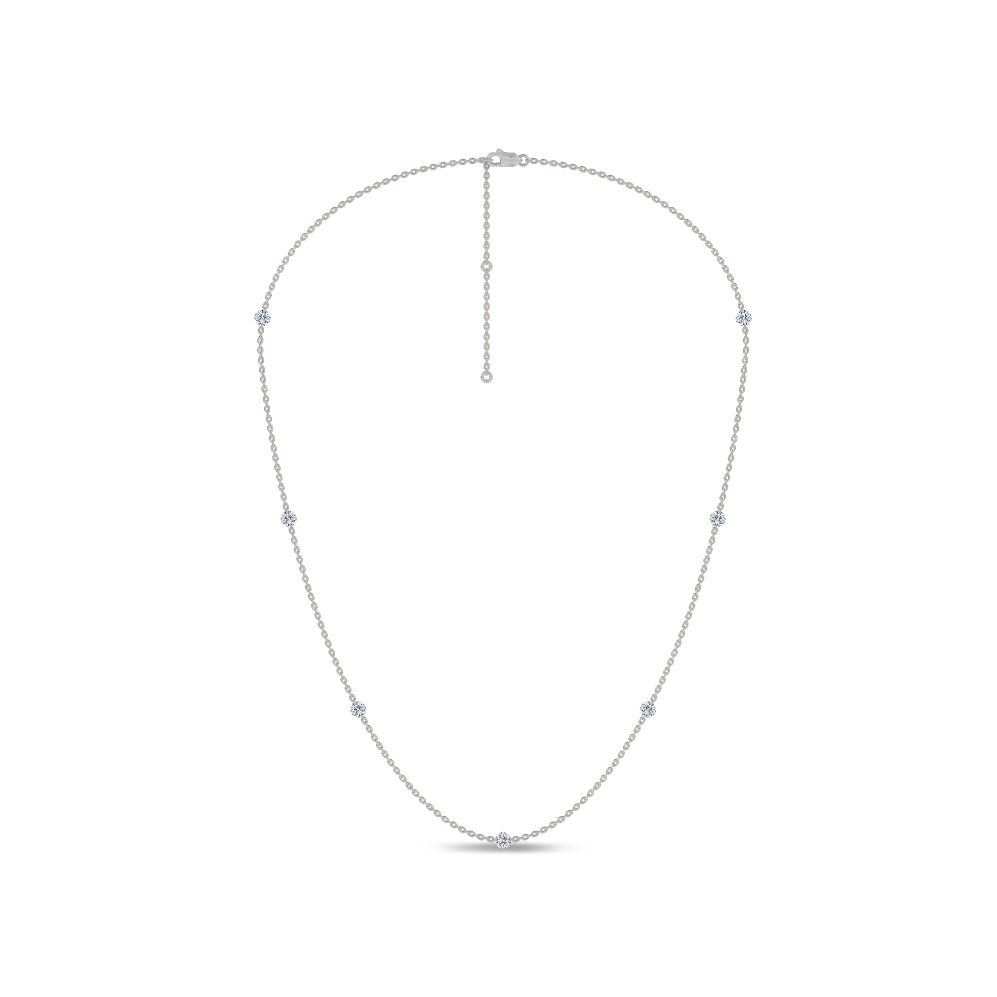 Floating Lab Diamond Station Necklace