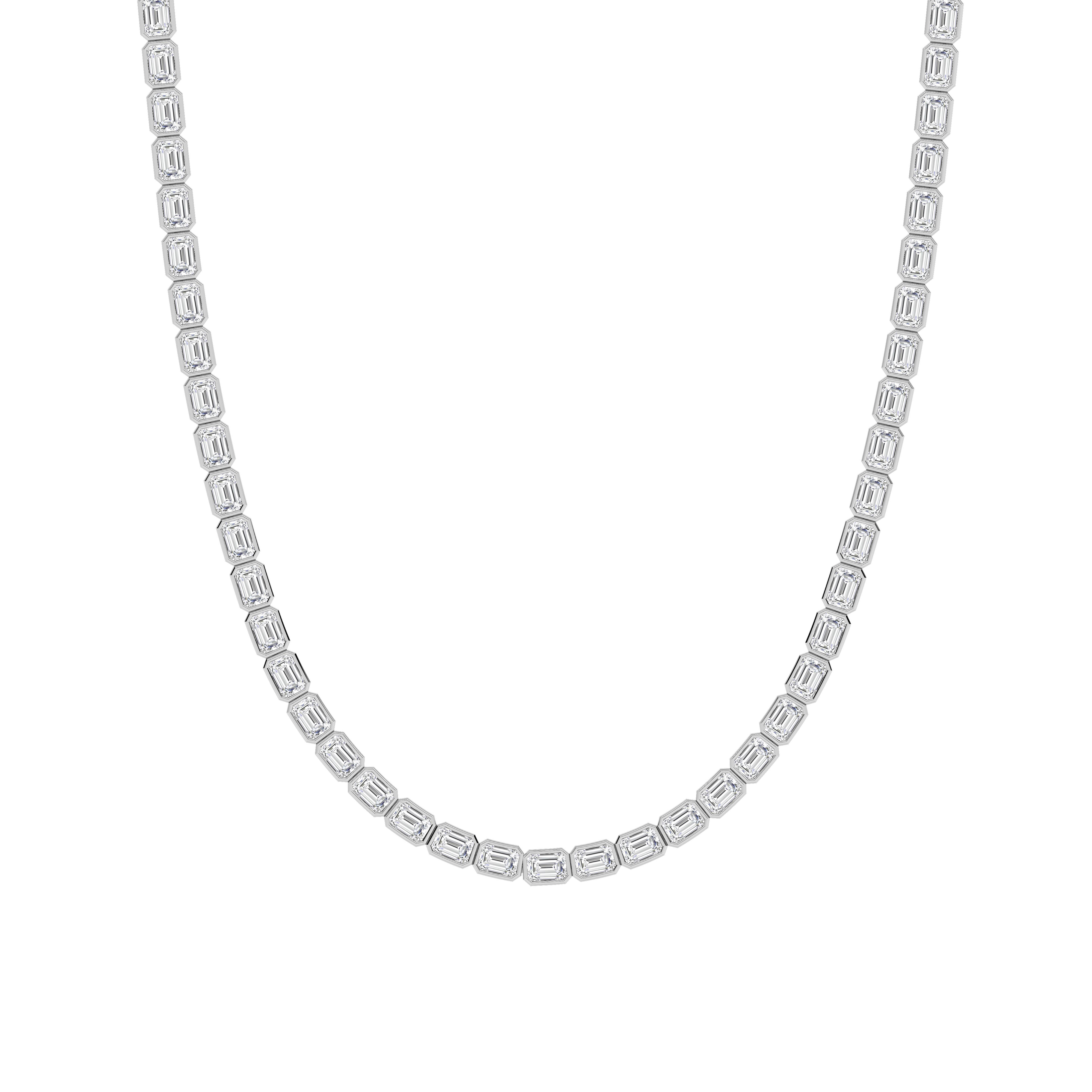 Adjustable Emerald-Cut Lab Diamond Bezel Eternity Necklace (30.00 ct. tw.)