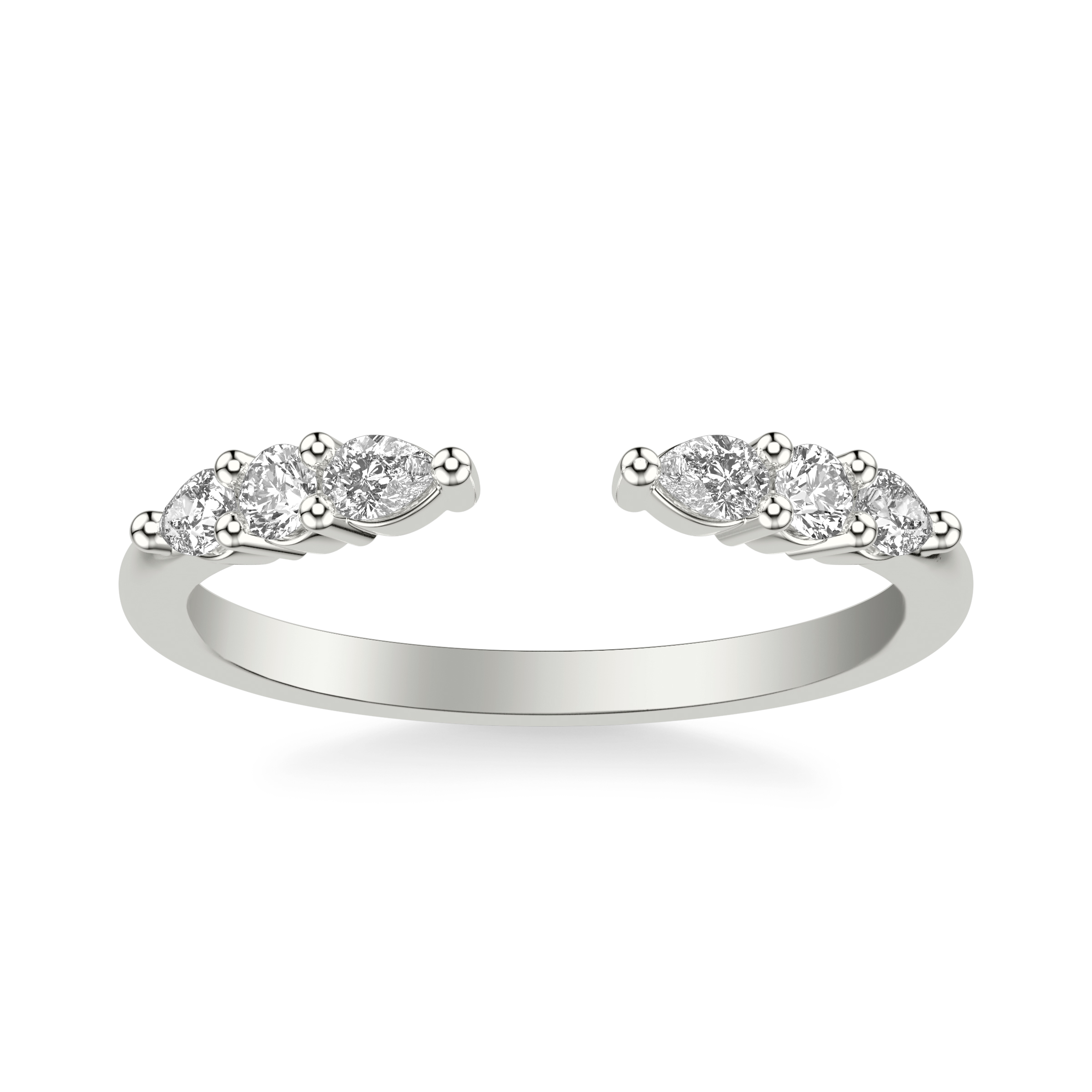 Zora Alternating Pear and Round Diamond Open Band