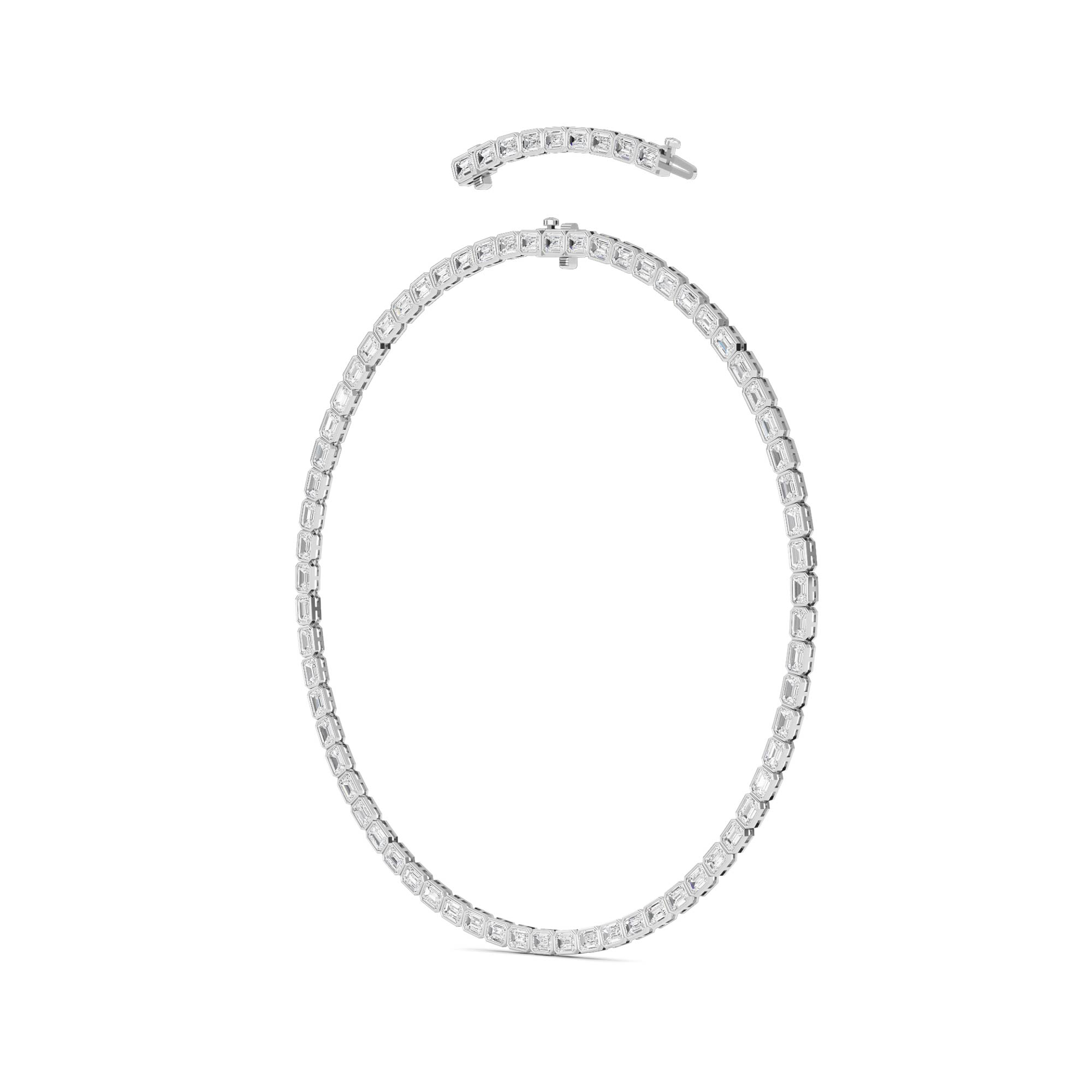 Adjustable Emerald-Cut Lab Diamond Bezel Eternity Necklace (30.00 ct. tw.)