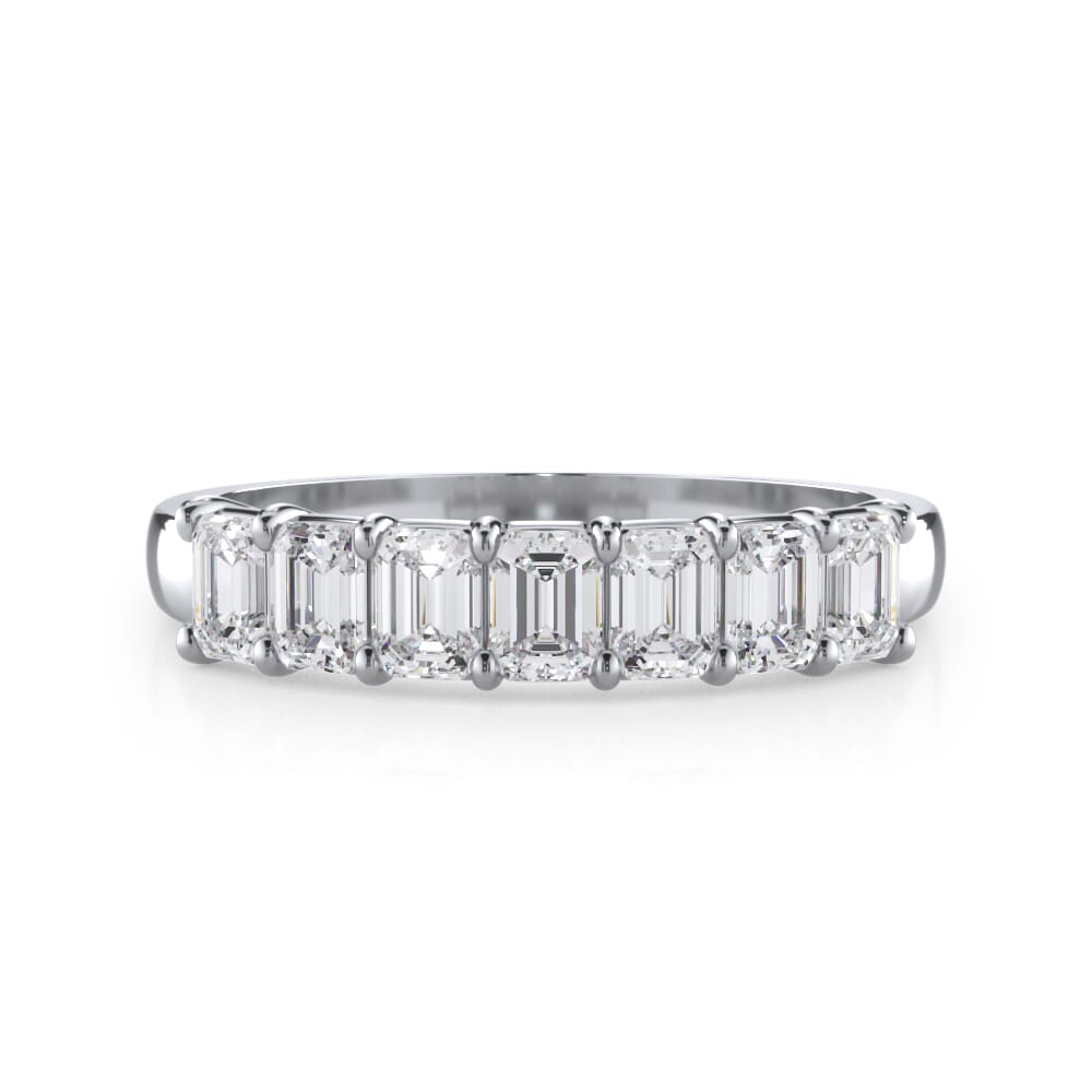 Emerald Cut Diamond 7 Stone Ring