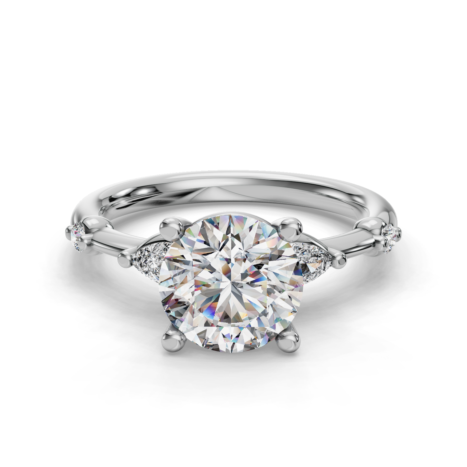 Avira Pear Accent Engagement Ring