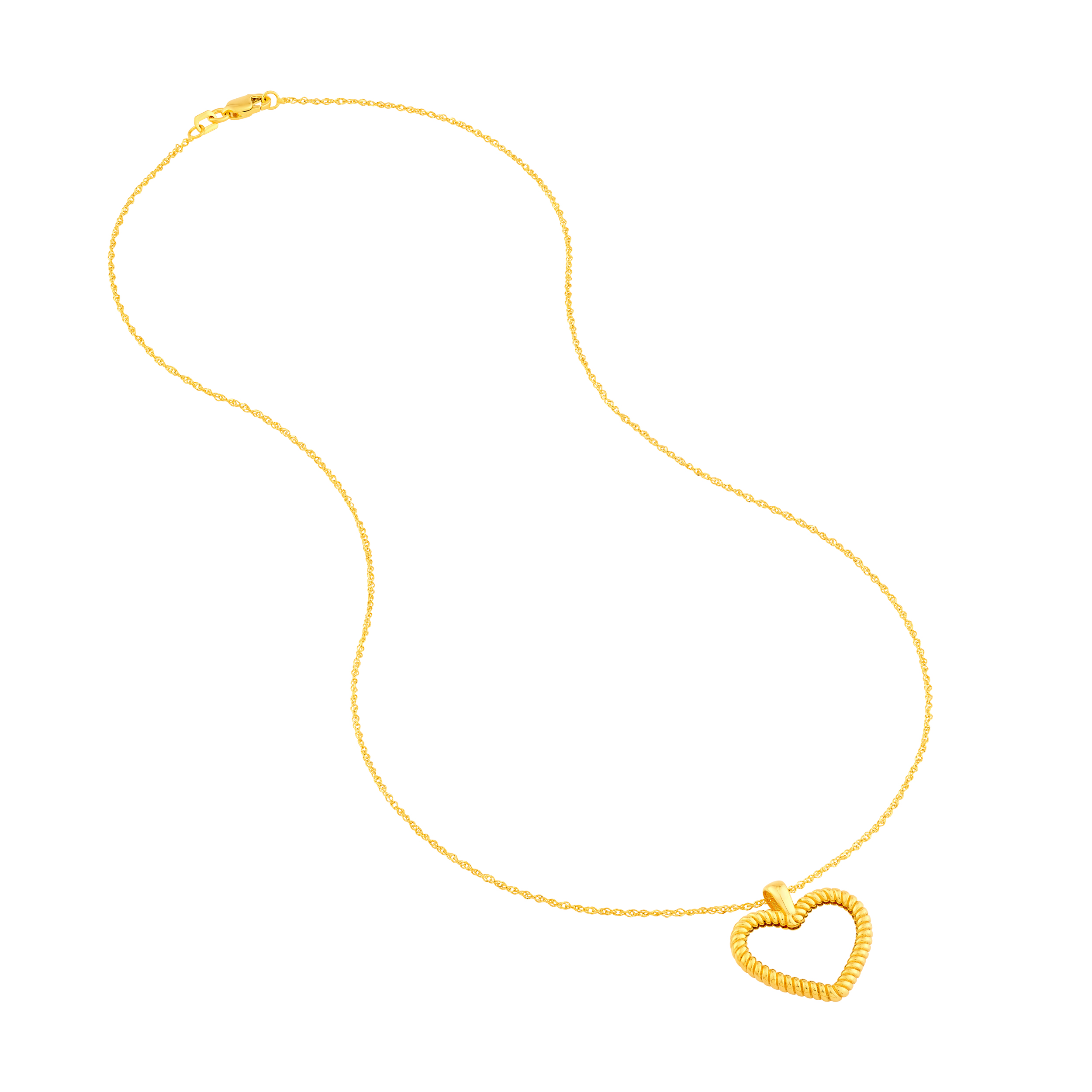 Rope Open Heart Gold Necklace