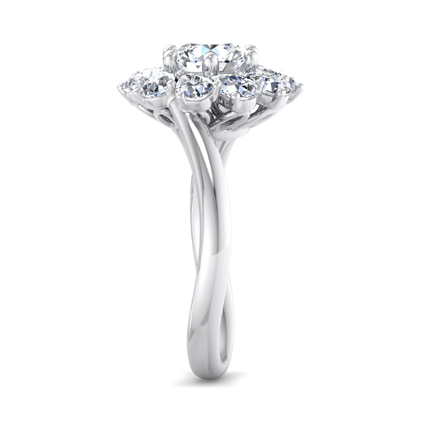 Hailey Floral Pear Halo Engagement Ring