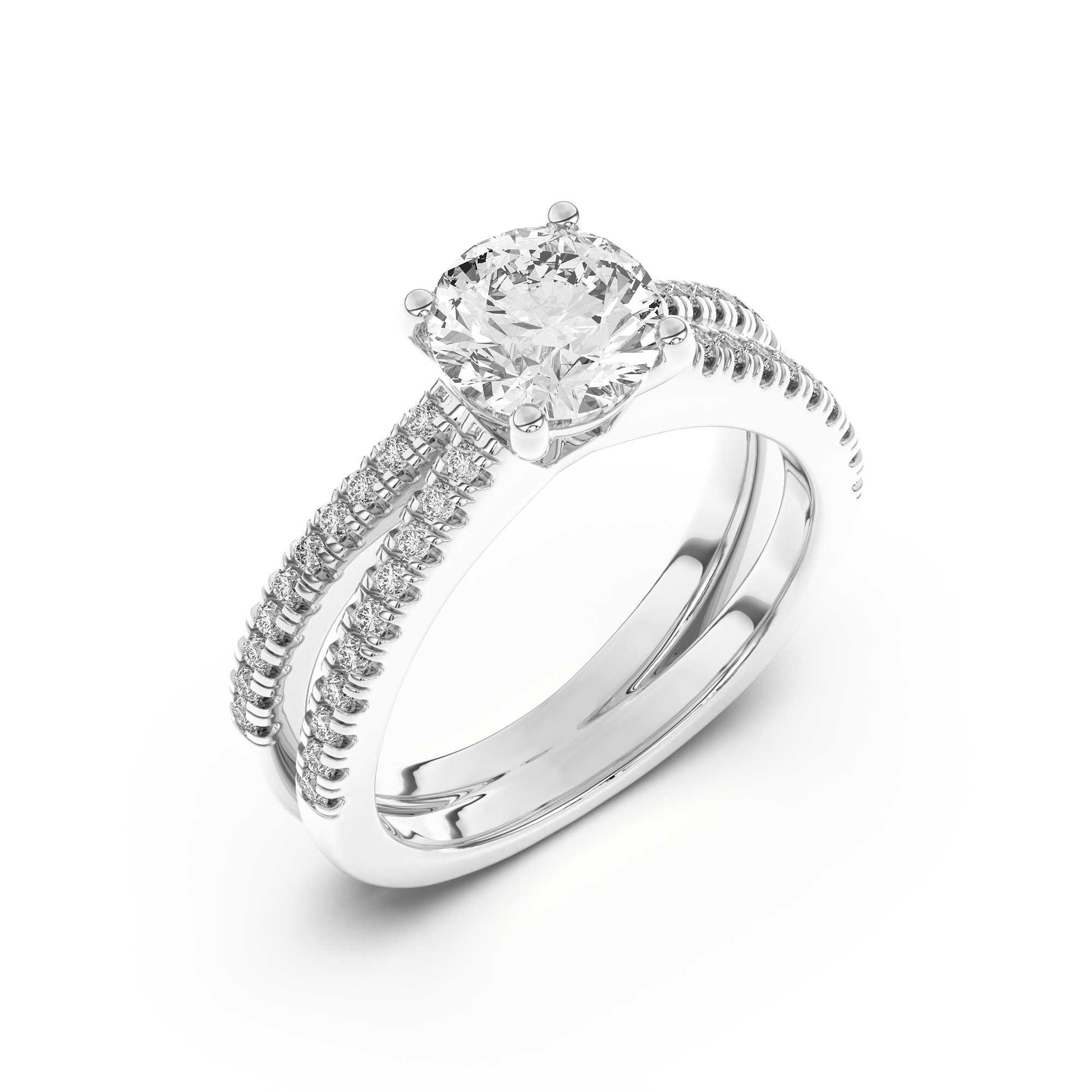 Bree Split Shank Pave Engagement Ring