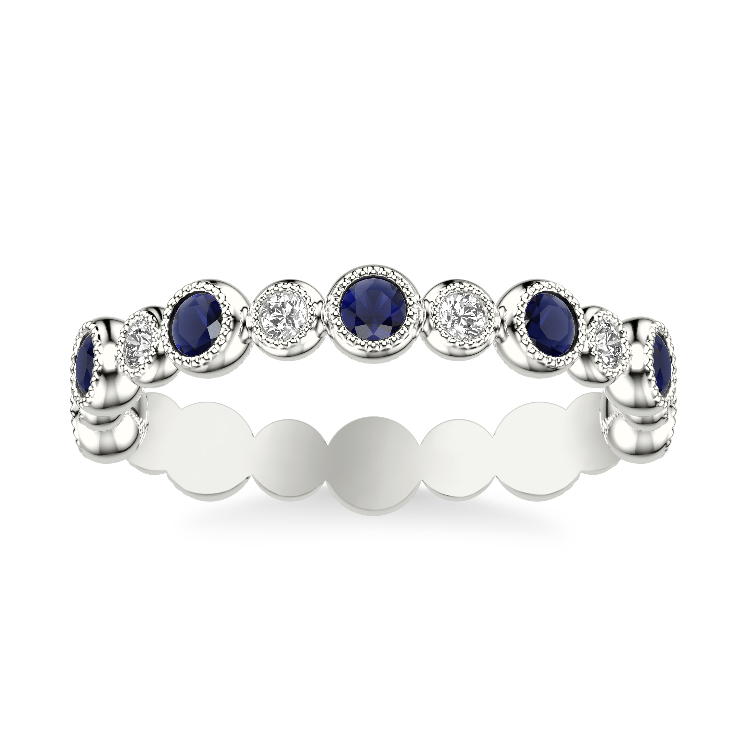 Diamond And Sapphire Bubble Eternity Band