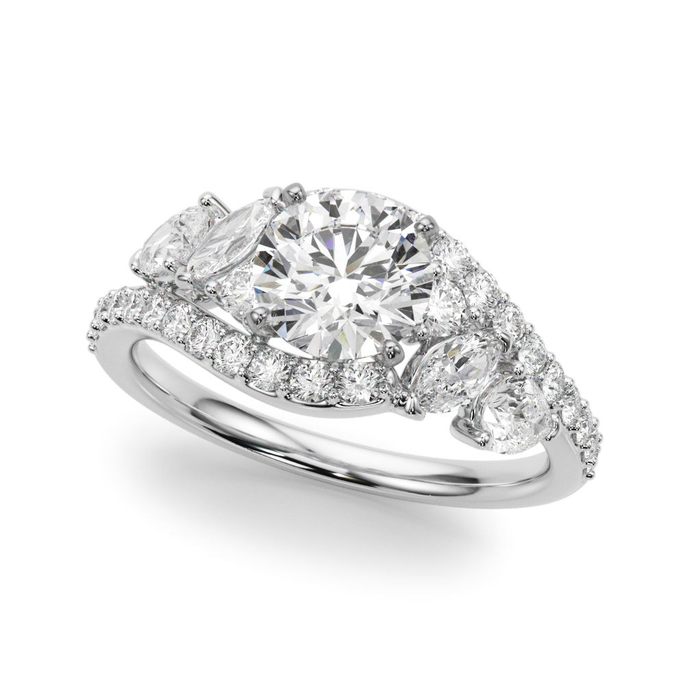 Sapphiris Pear And Marquise Diamond Bypass Engagement Ring